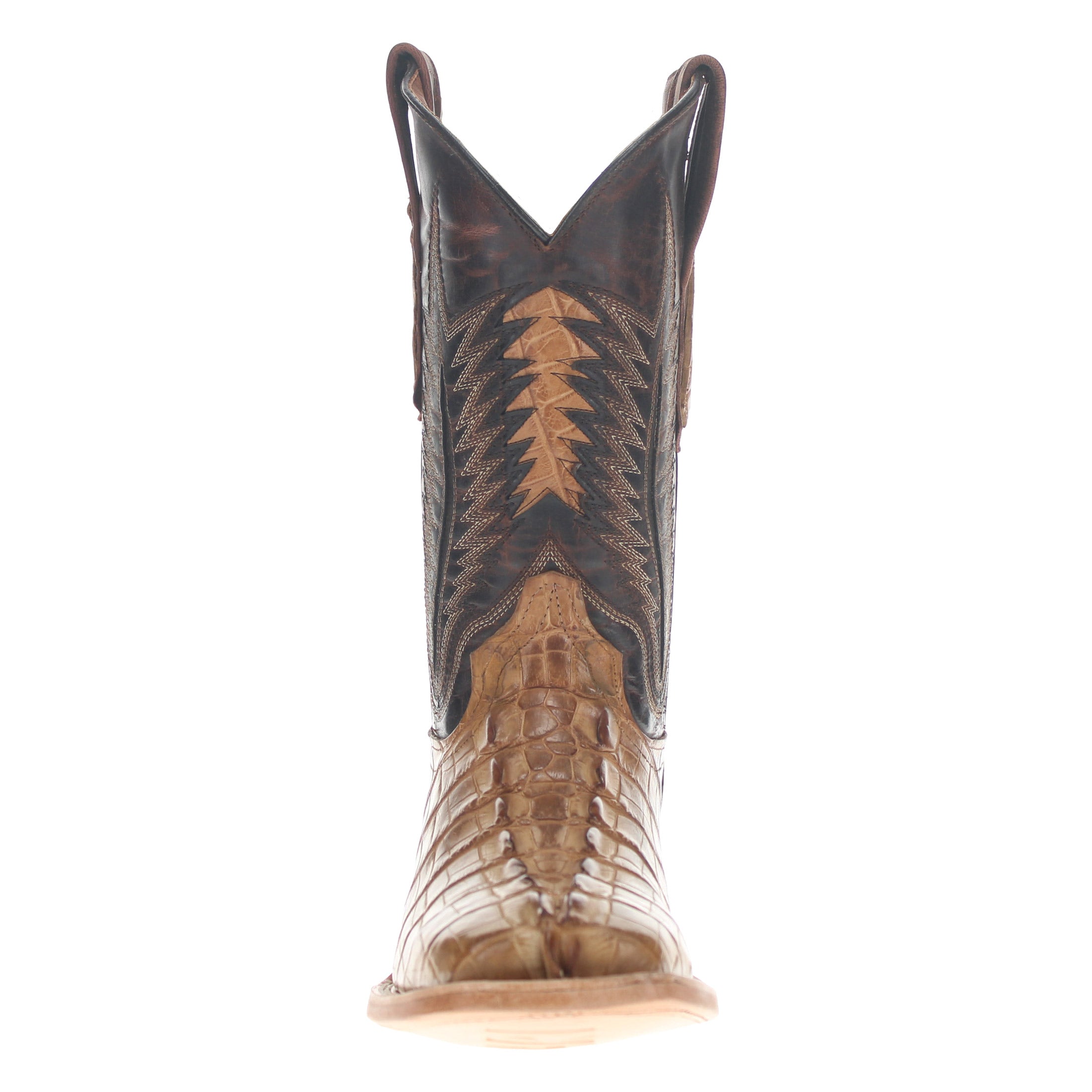 Men's Tan Hornback American Alligator Paxton Square Toe Vaccari Boots