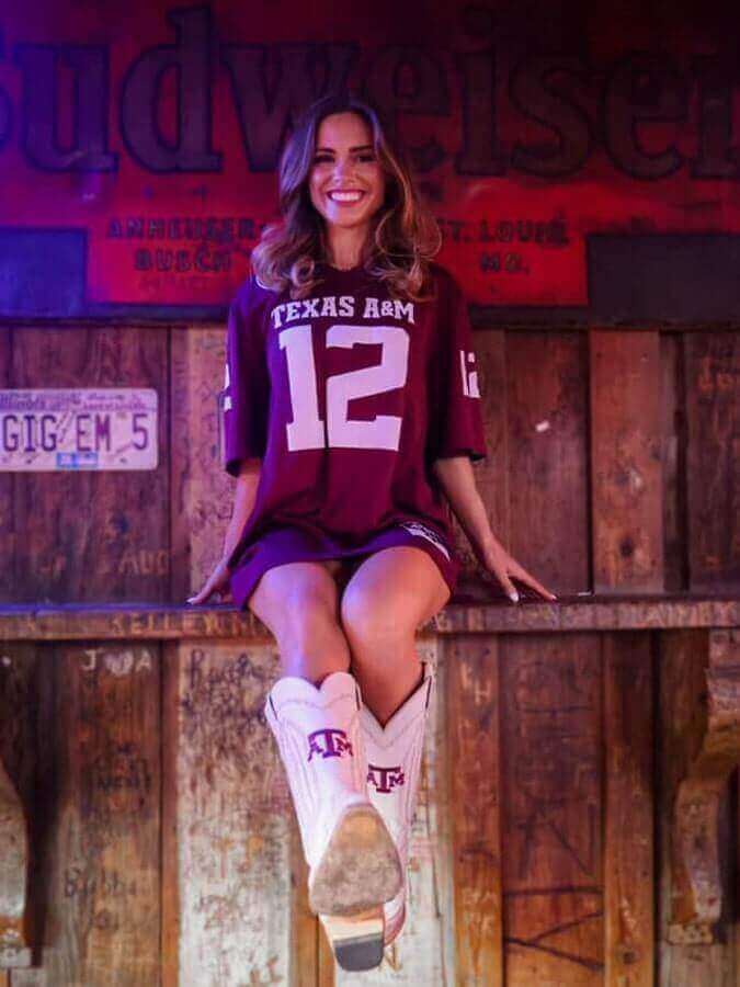 Women's Texas A&M Bone Cowgirl Boots Naomi by Vaccari University