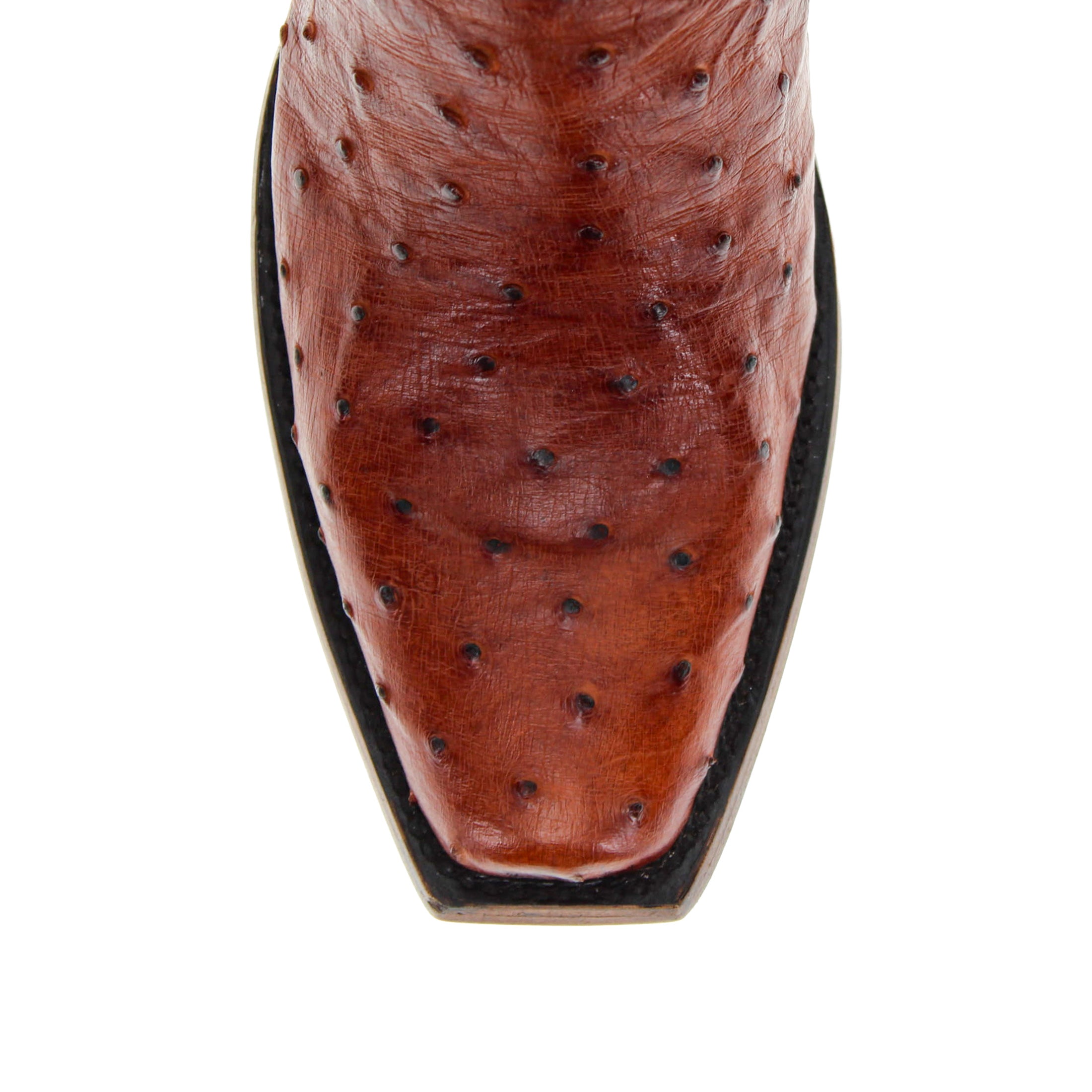 Men's Cognac Full Quill Ostrich JW Toe Cowboy Boots by Vaccari