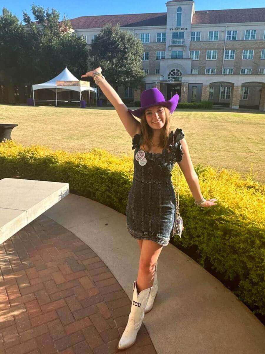 Women's TCU White Cowgirl Boots Leighton by Vaccari University