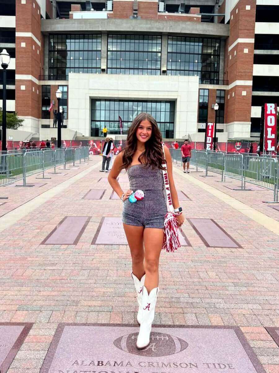 Women's University of Alabama White Cowgirl Boots Leighton by Vaccari University