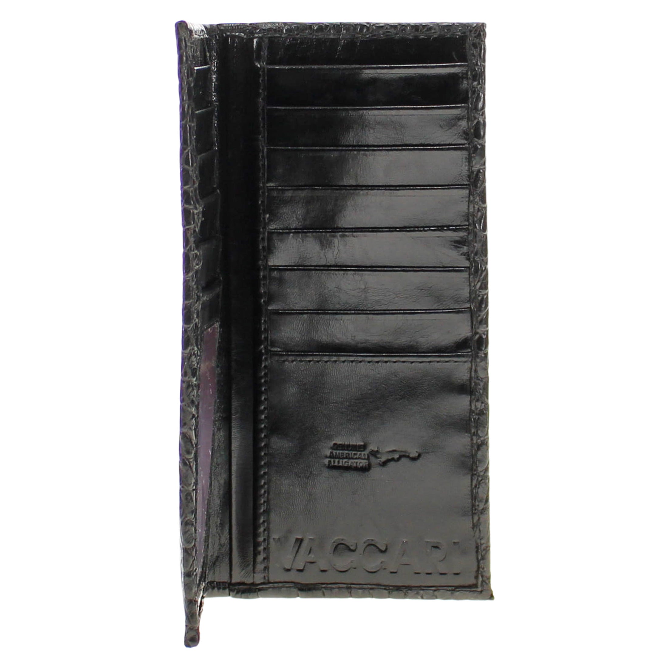 Men's Black American Alligator Checkbook Wallet