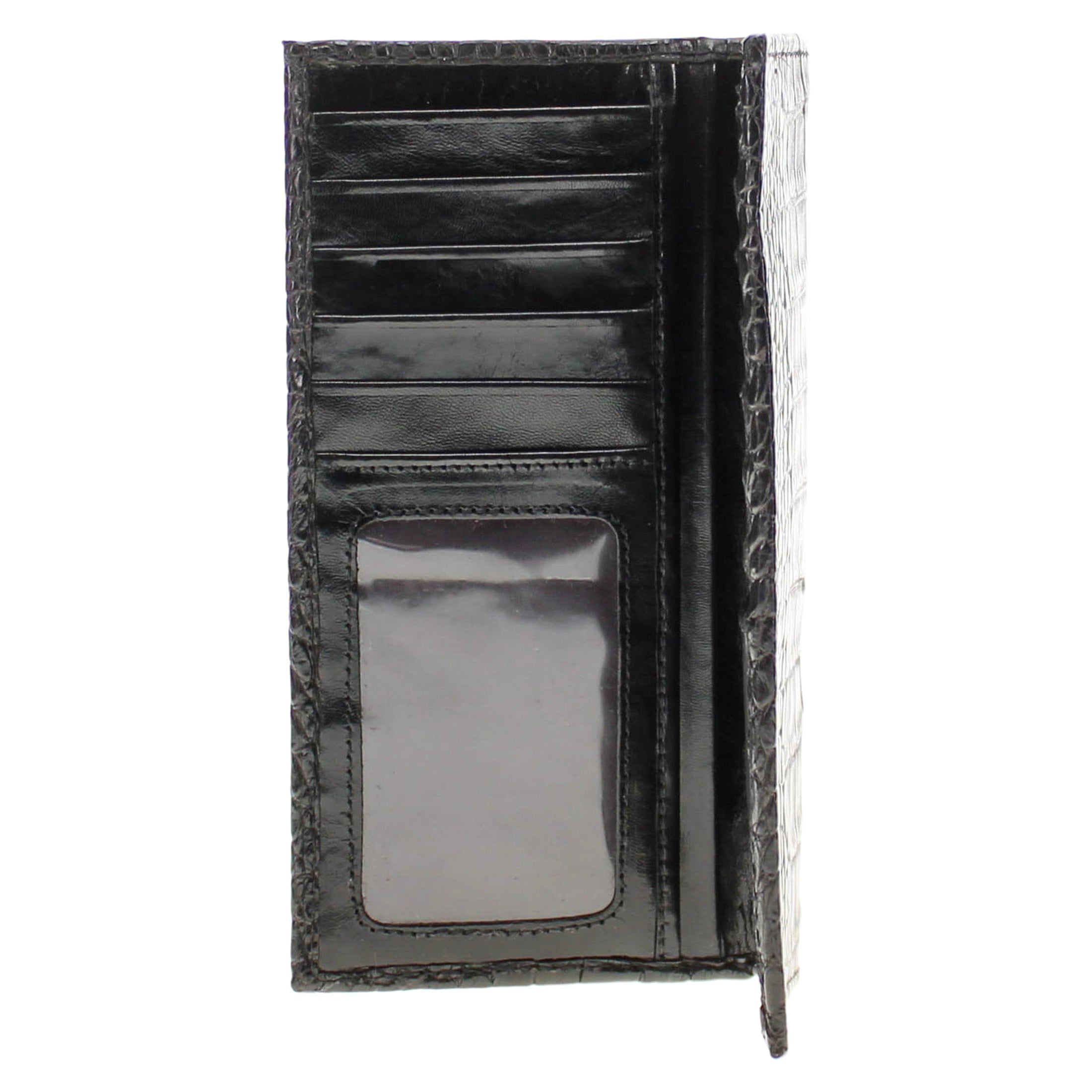 Men's Black American Alligator Checkbook Wallet