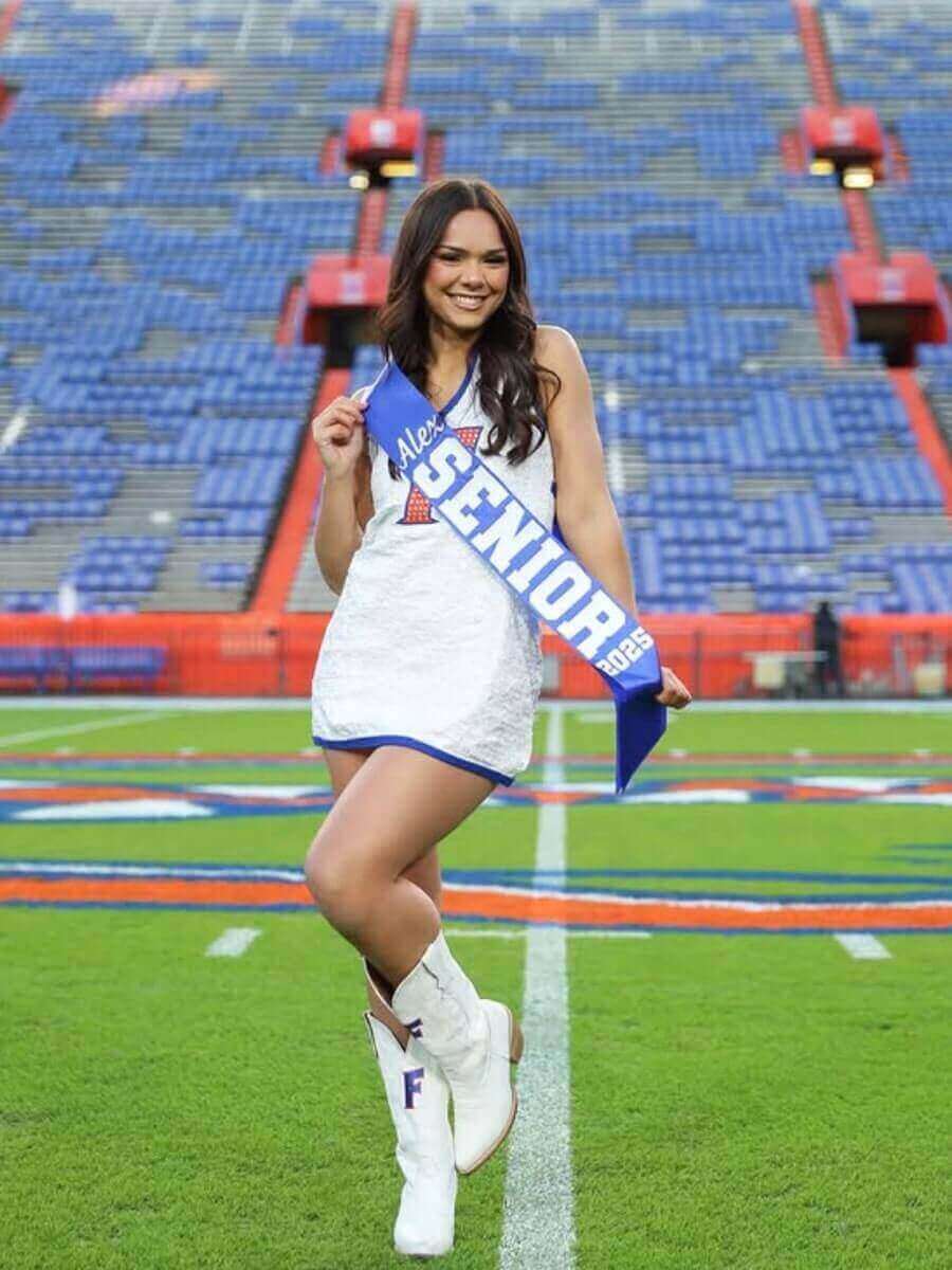 Women's University of Florida White Cowgirl Boots Leighton by Vaccari University