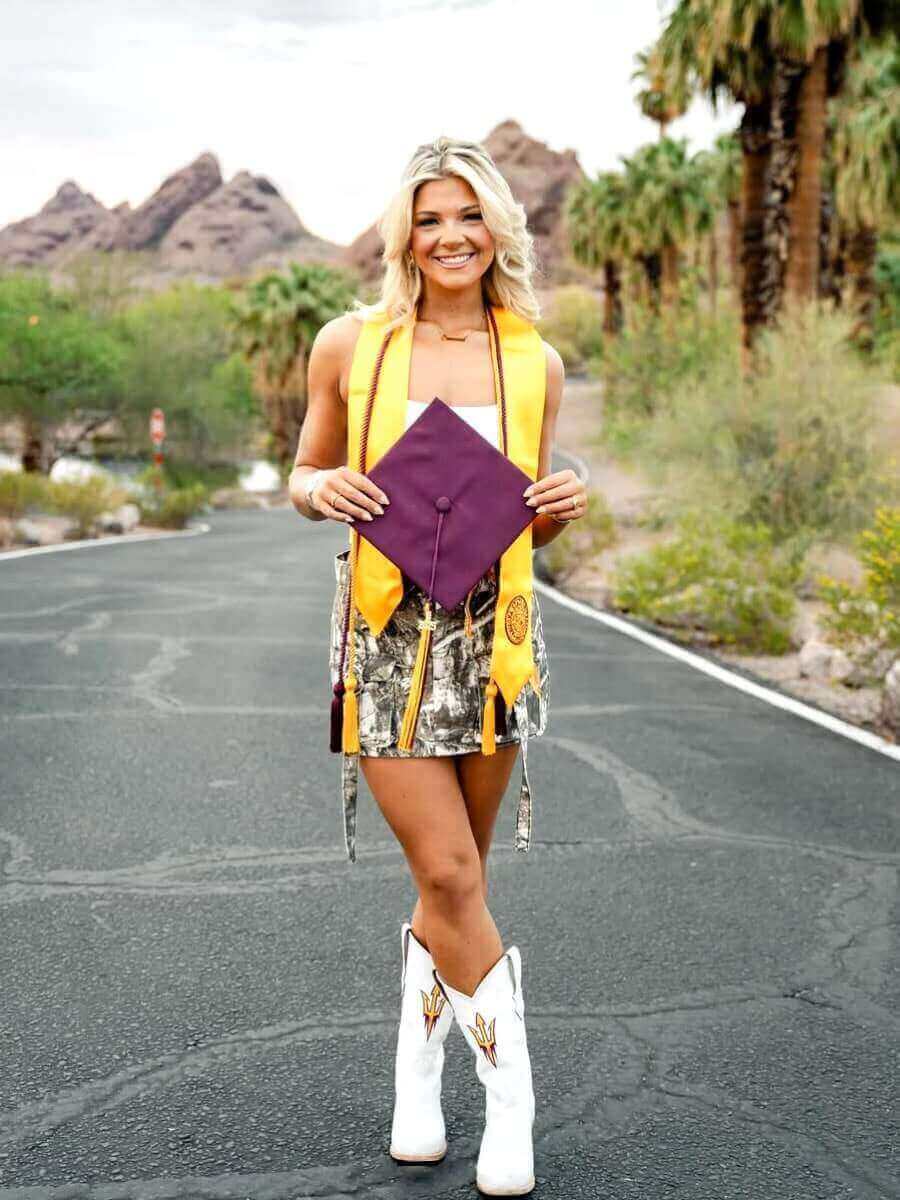 Women's Arizona State White Cowgirl Boots Leighton by Vaccari University