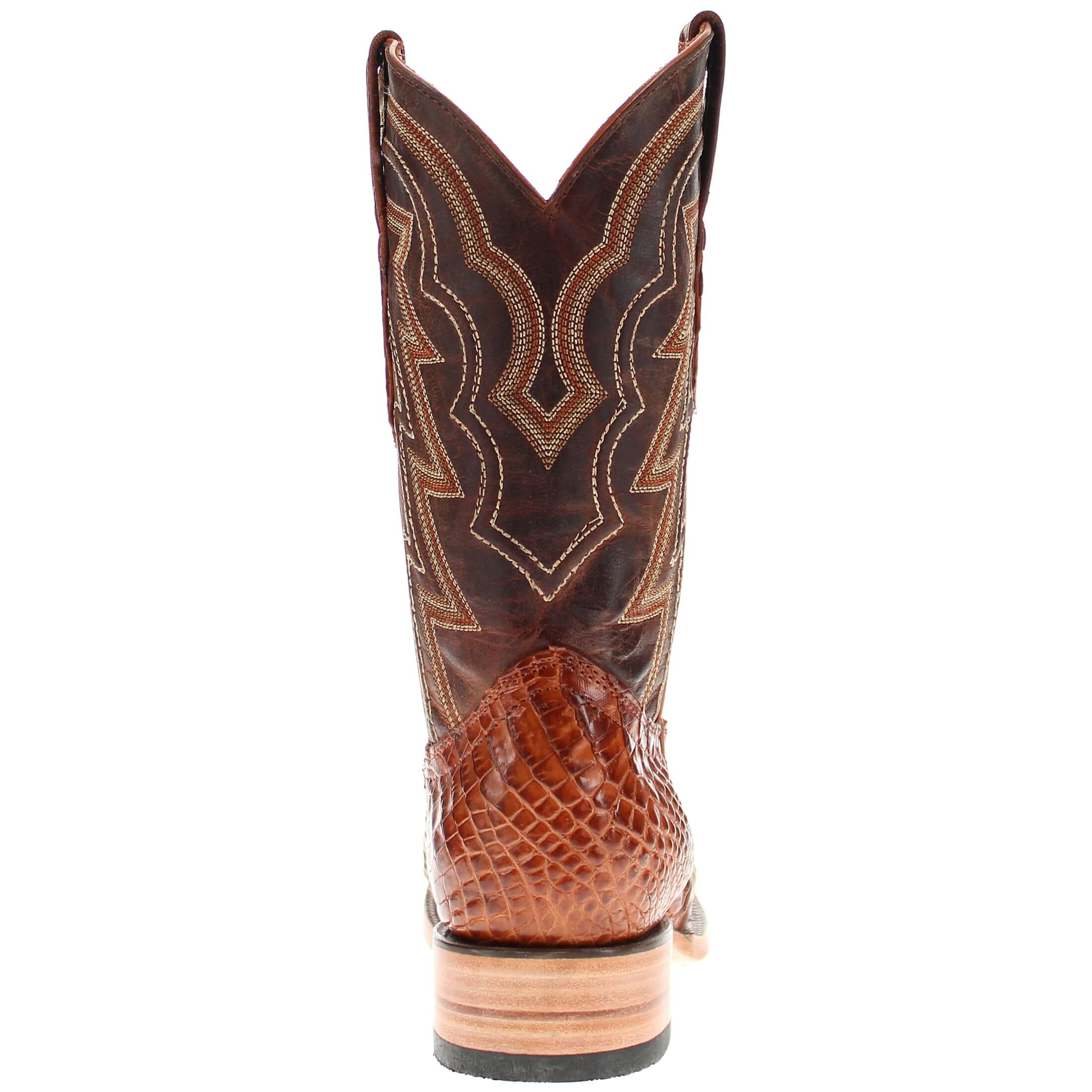 Men's Cognac Head Cut Alligator Cowboy Boots Zander Vaccari Boots