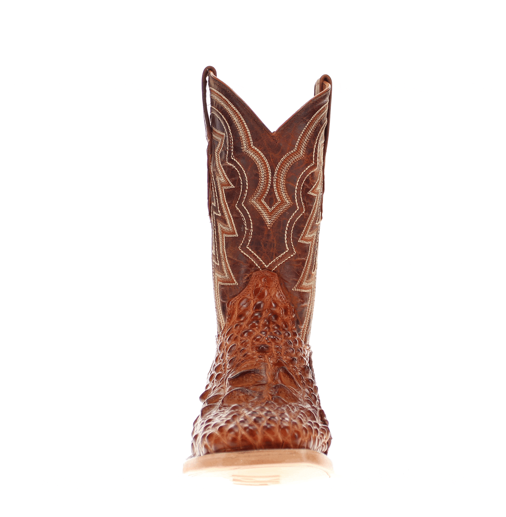 Men's Cognac Head Cut Alligator Cowboy Boots Zander Vaccari Boots