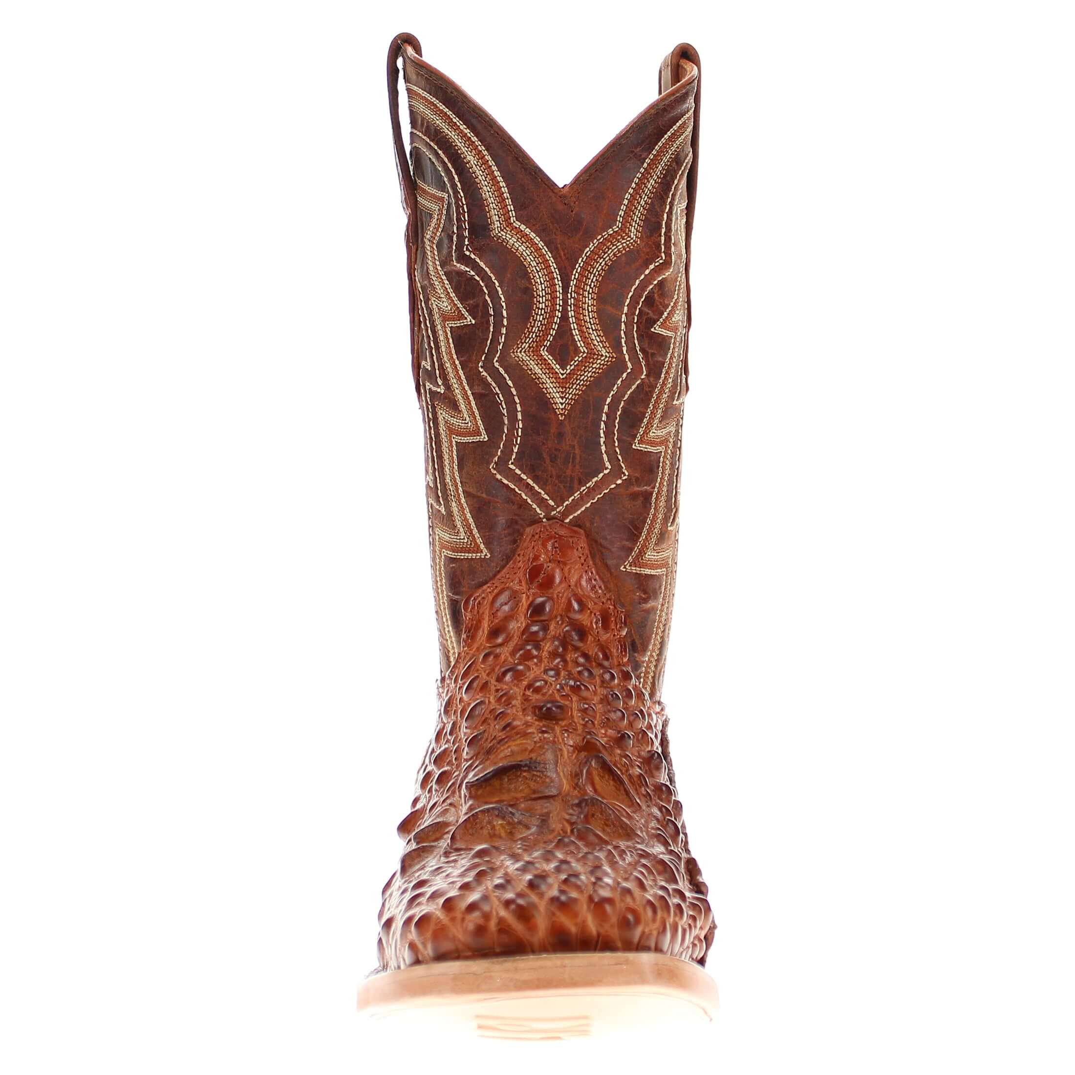 Men's Cognac Head Cut Alligator Cowboy Boots Zander Vaccari Boots