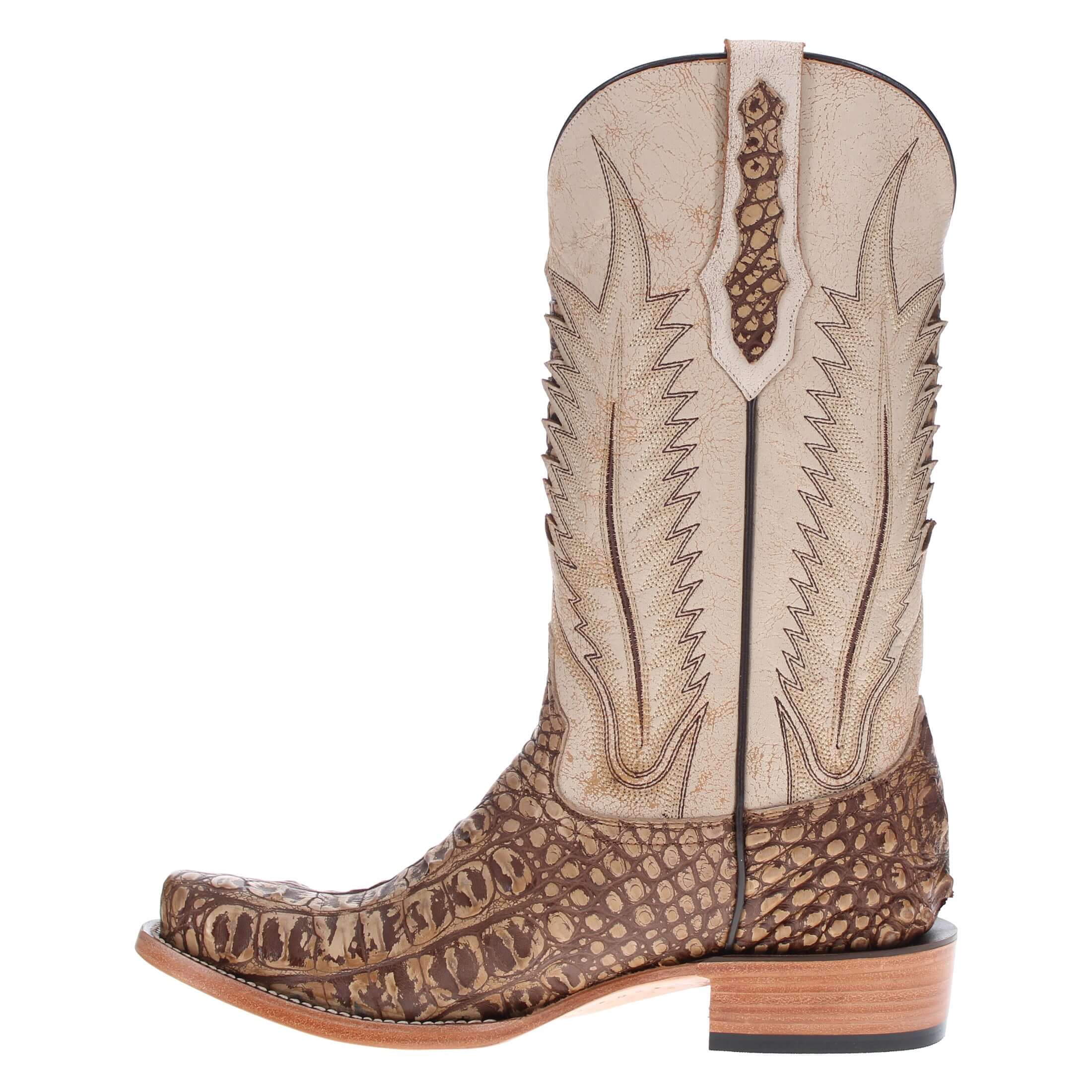 Men's Almond American Alligator Cowboy Boots Zion by Vaccari Core