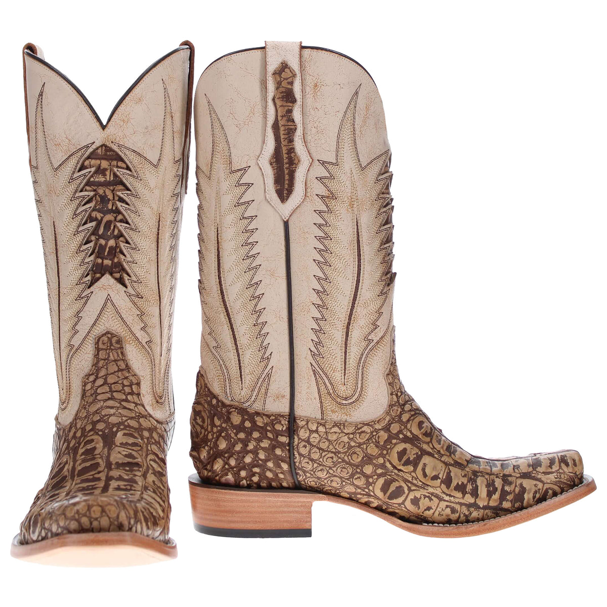 Men's Almond American Alligator Cowboy Boots Zion by Vaccari Core