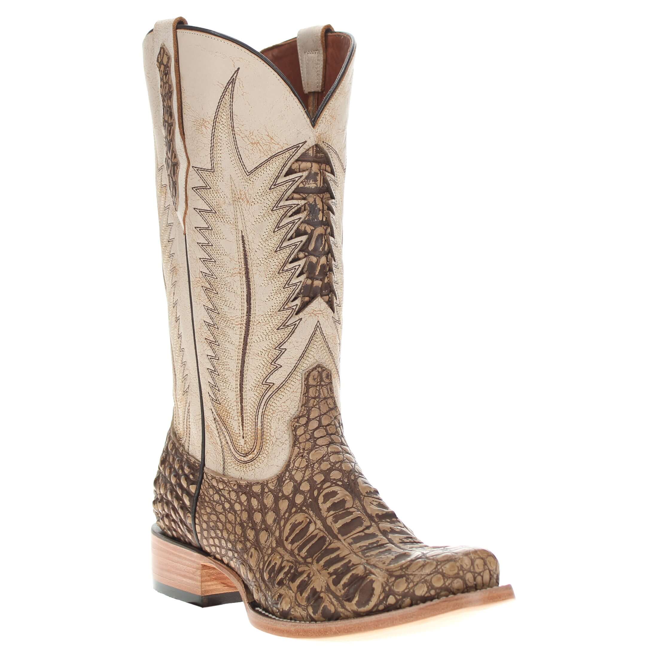 Men's Almond American Alligator Cowboy Boots Zion by Vaccari Core