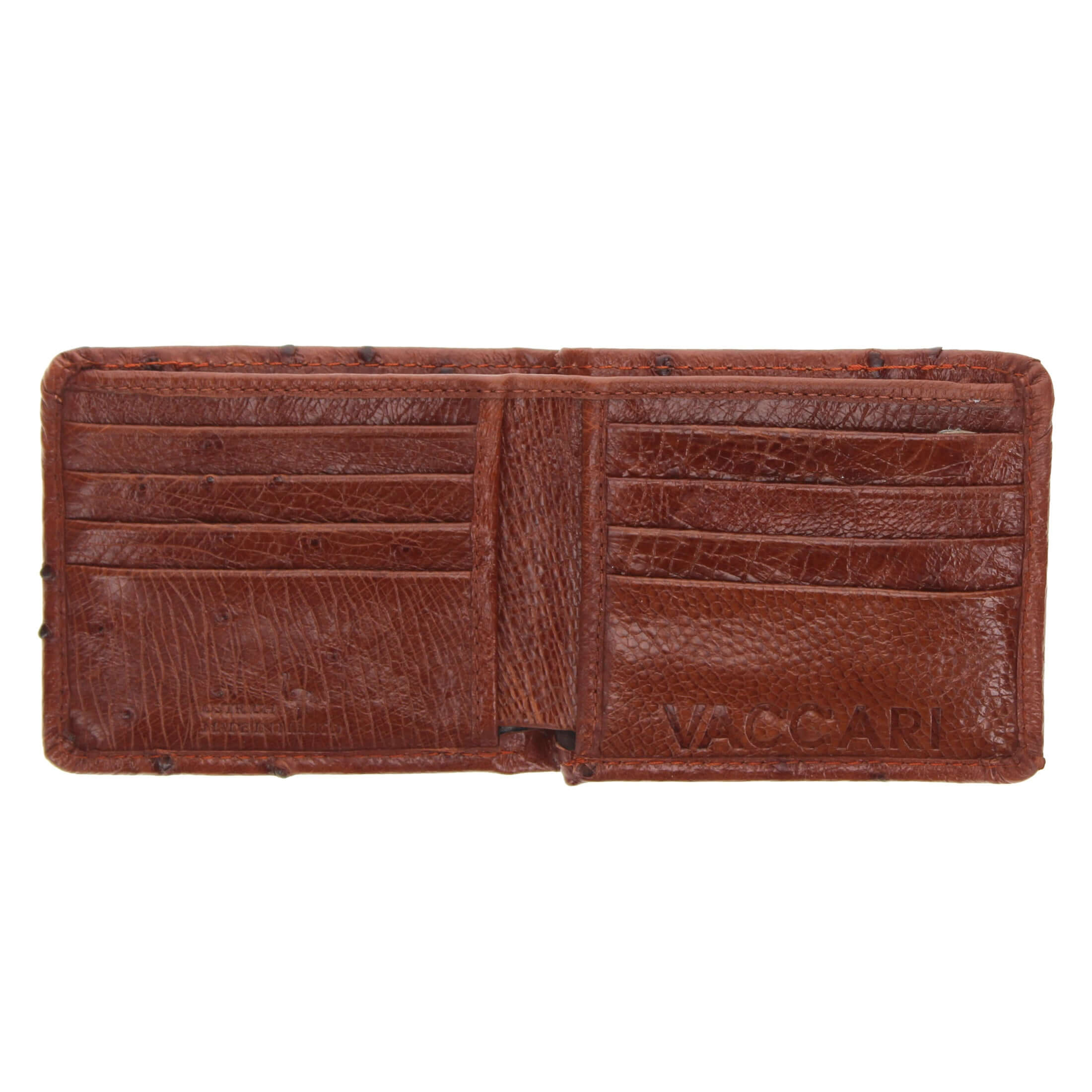 Cognac Ostrich Leather Wallet