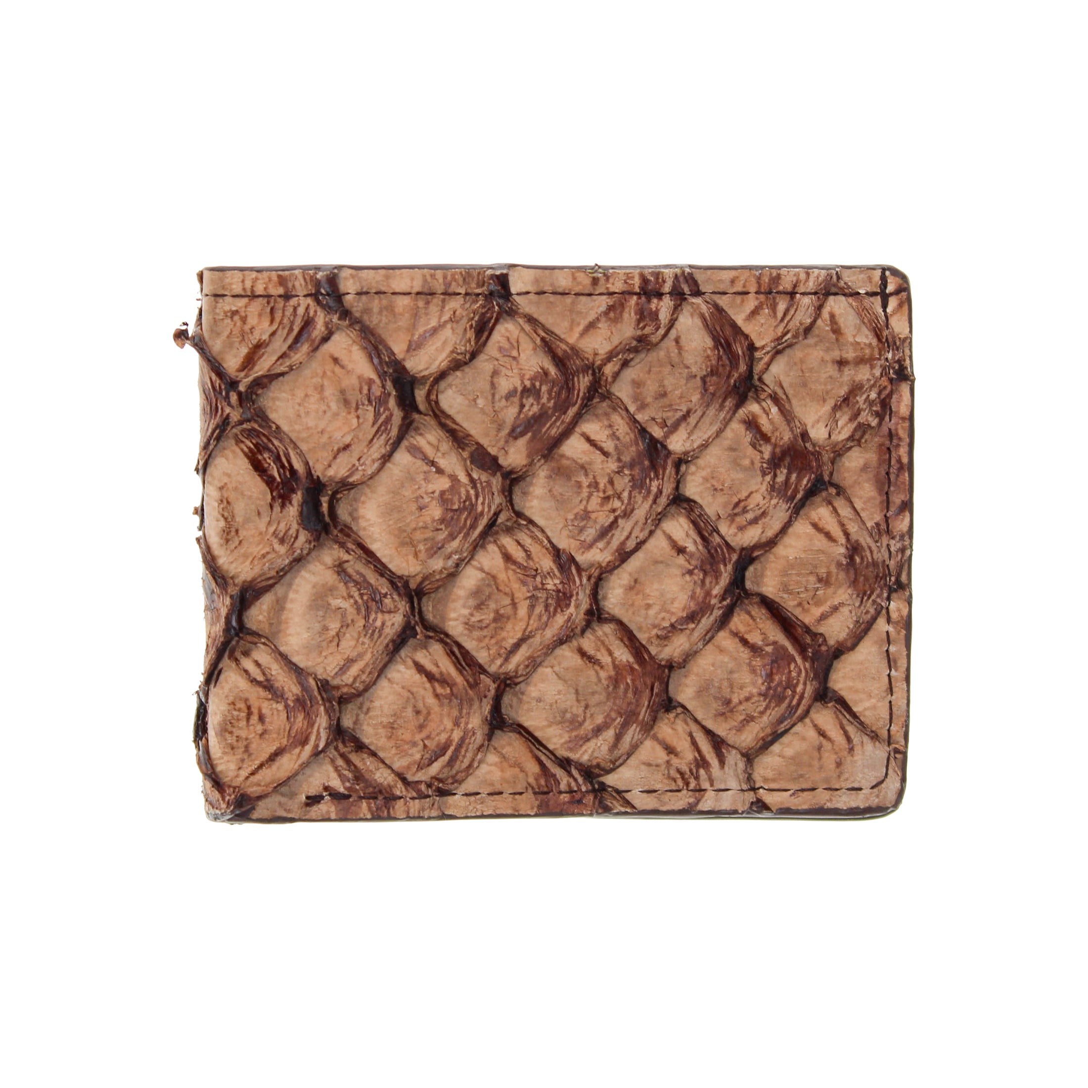 Men's Rustic Brown Pirarucu Fish Billfold Wallet