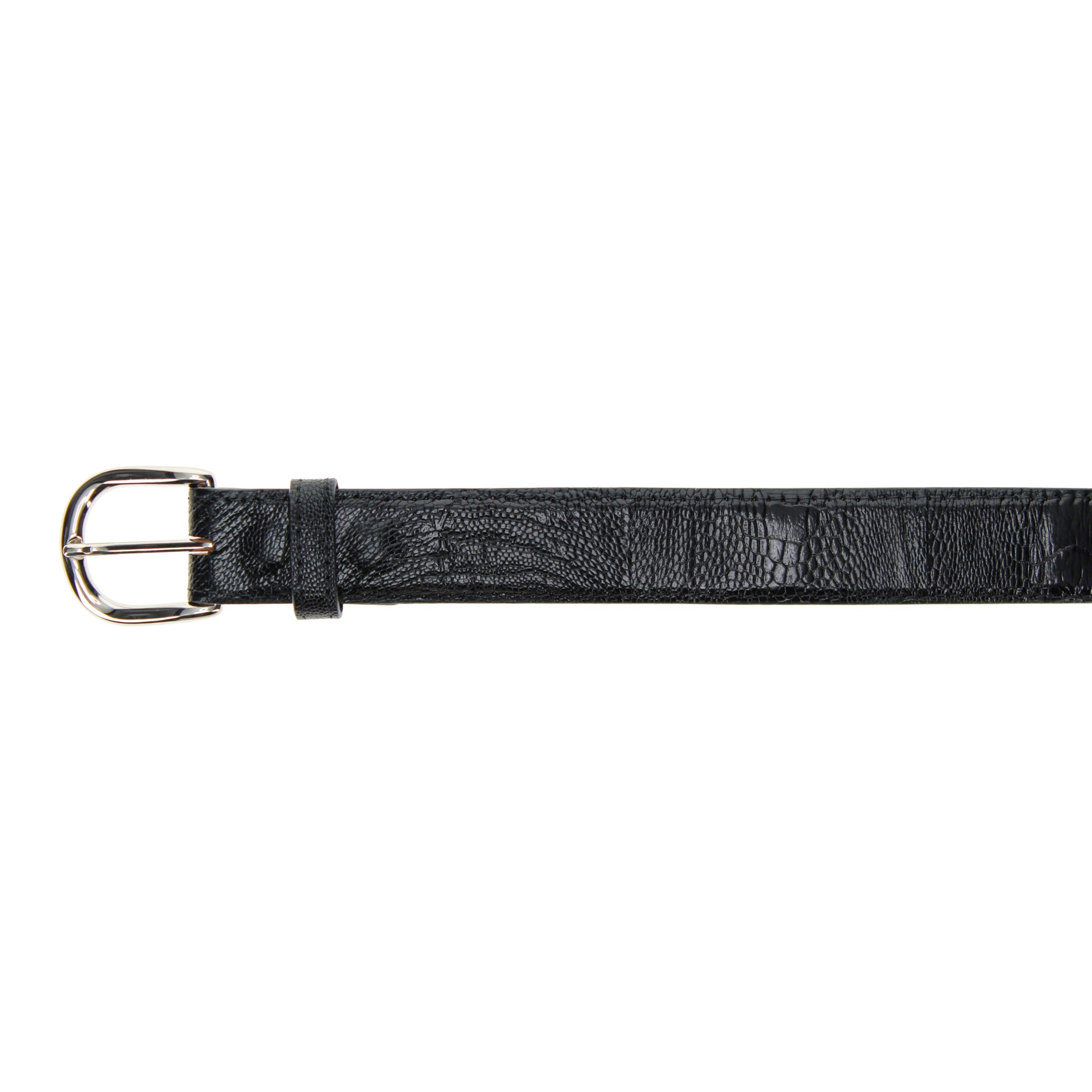 Men's Black Ostrich Leg Belt
