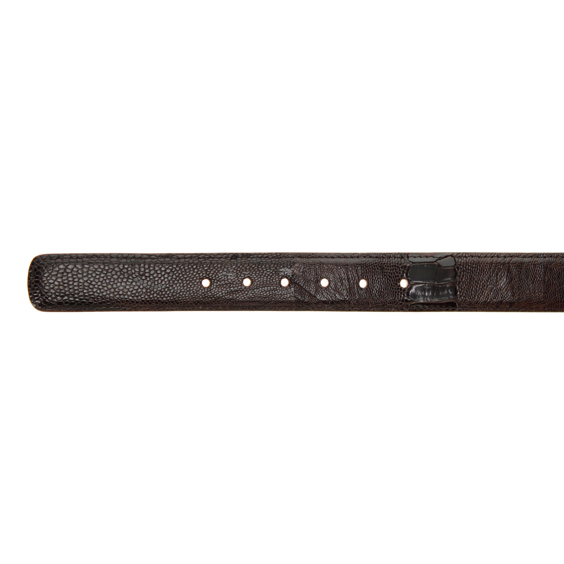 Men's Mocha Ostrich Leg Belt