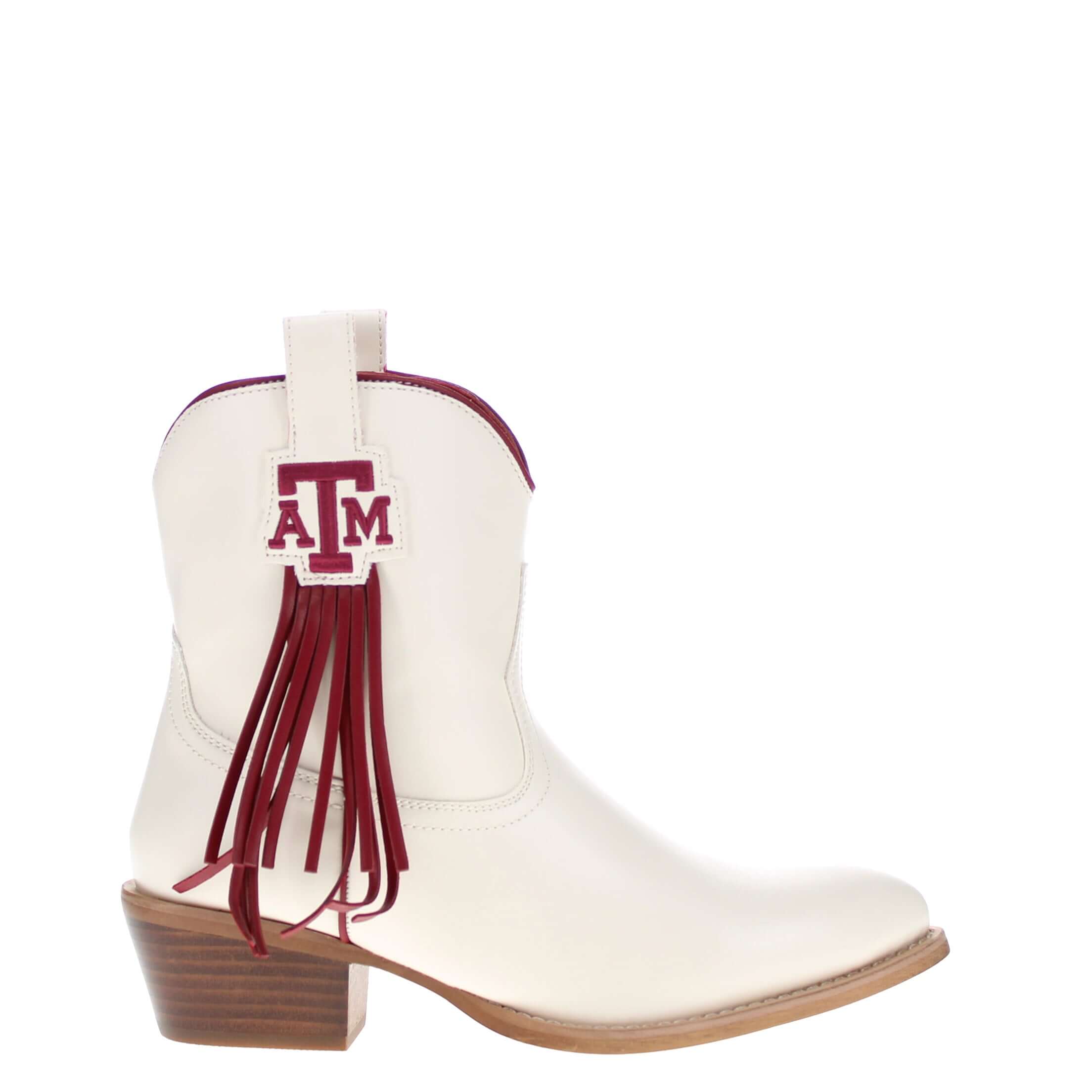 Women's Texas A&M University Bone Fringe Bootie Lucy By V By Vaccari