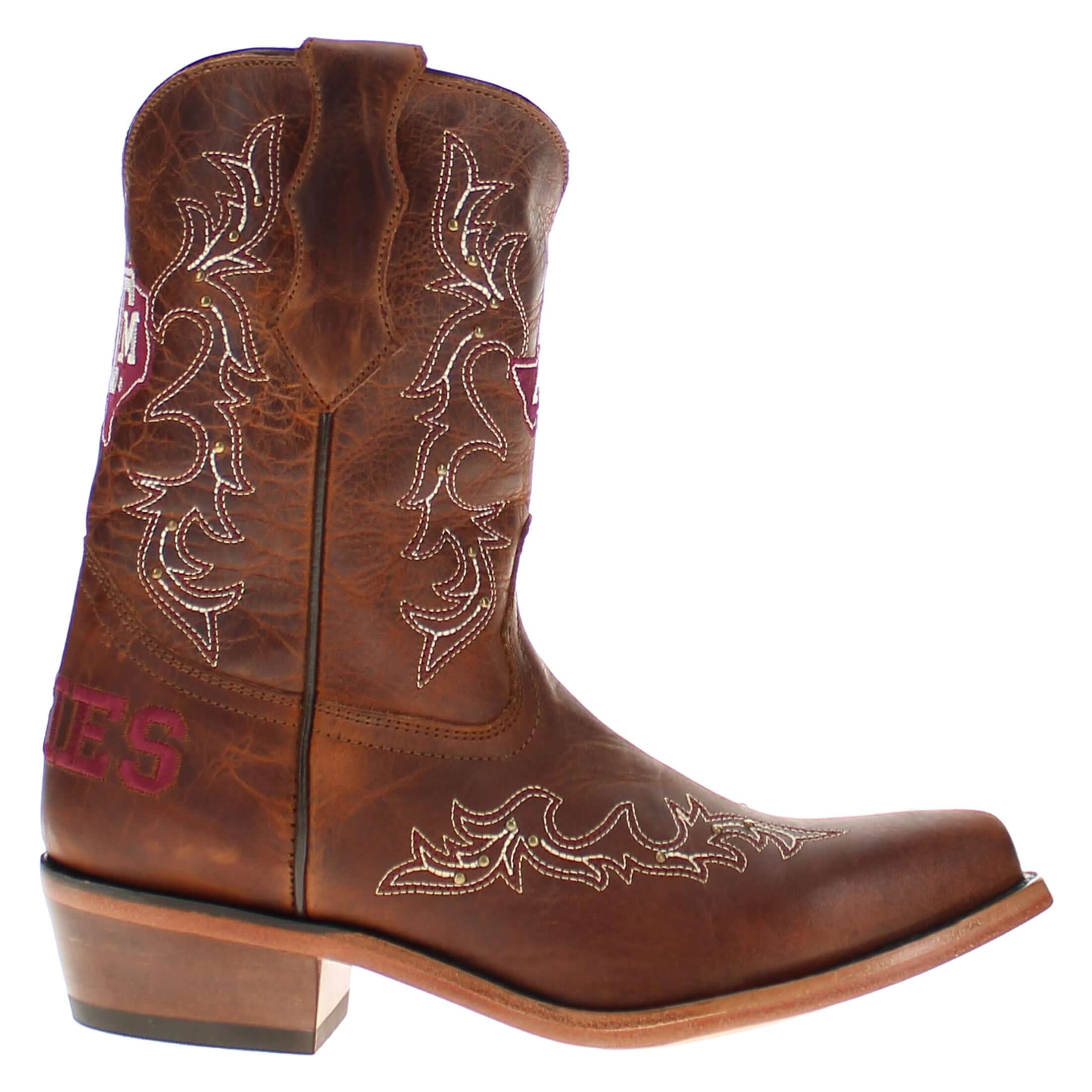 Kid's Amelia Texas A&M University Brass Studs Cowgirl Boots by Vaccari