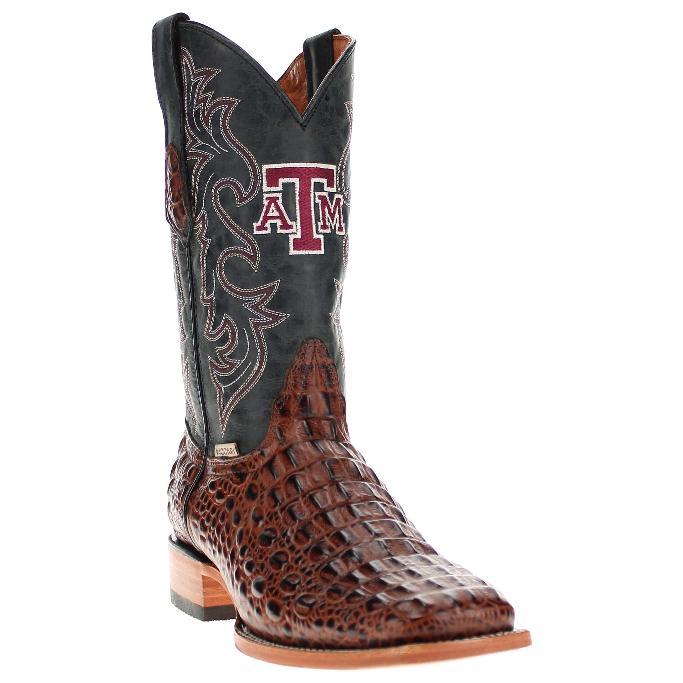 Men's University of Texas A&M Aggies Cowboy Boots | TAMU Mocha Square Toe Boots | Officially Licensed | Jackson