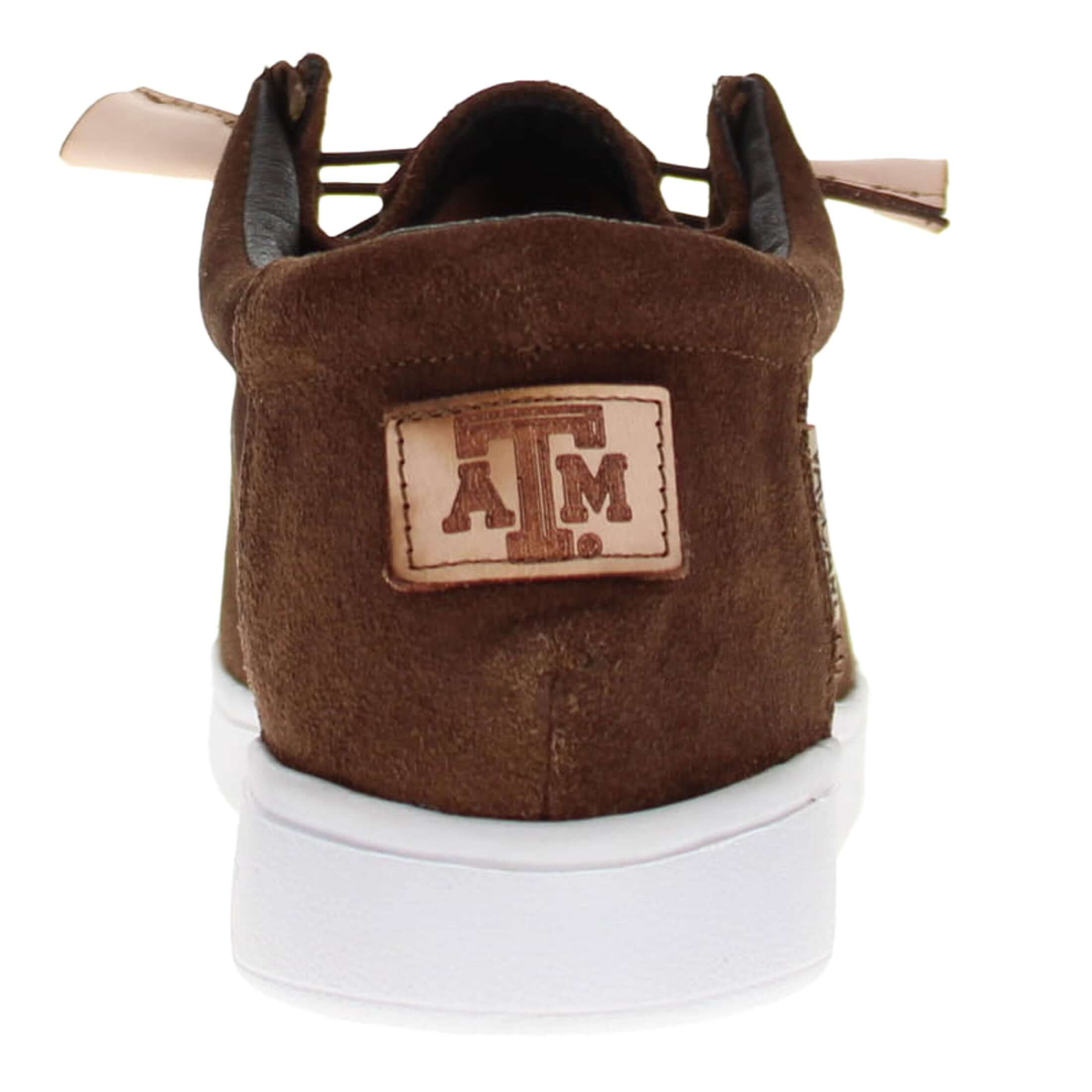 Men's Texas A&M University leather suede slip-on shoes