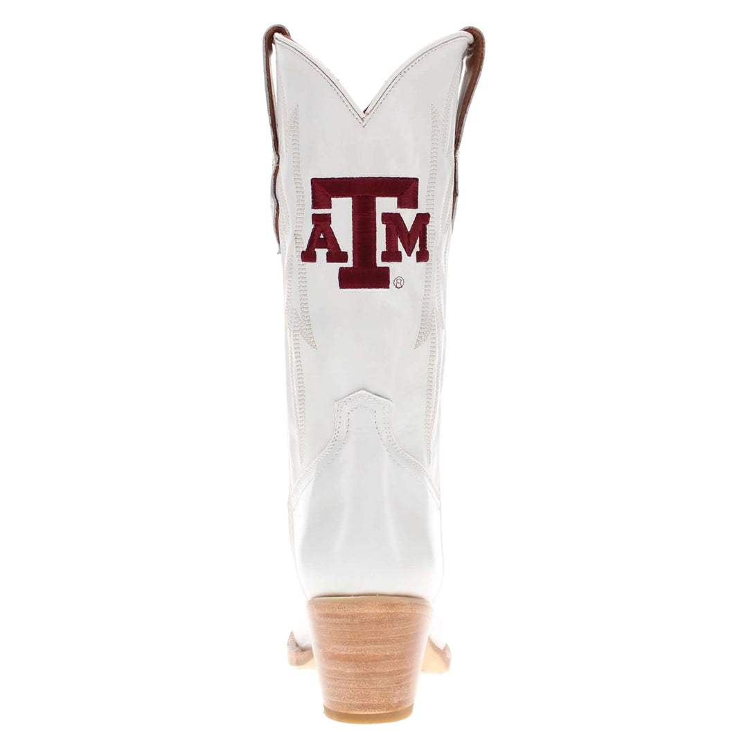 Women's Texas A&M Aggies All White Pointed Toe Cowgirl Boots Leighton Vaccari University