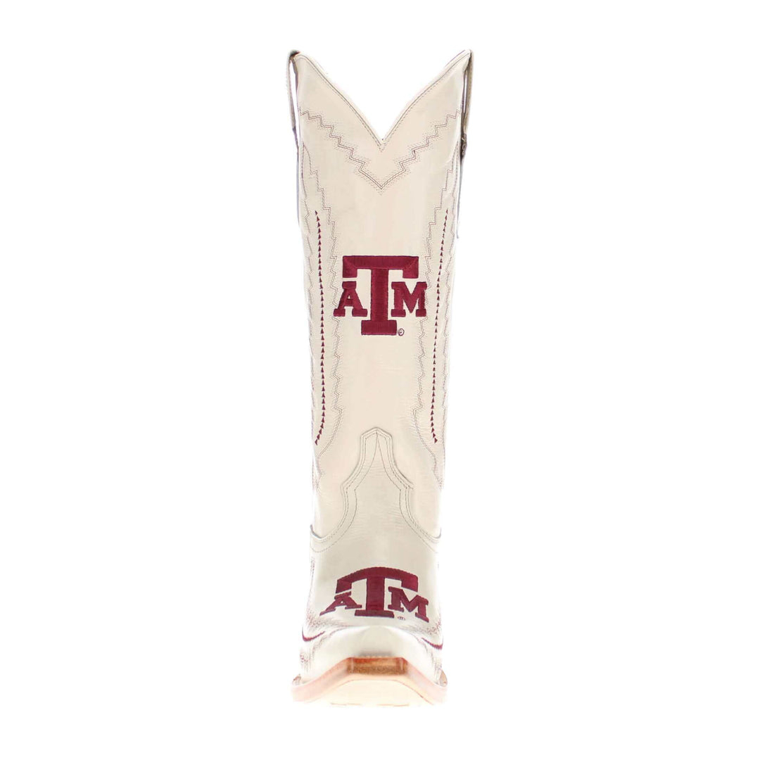 Women's Texas A&M Aggies Cowgirl Boots | TAMU White Snip Toe Boots | Officially Licensed | Naomi
