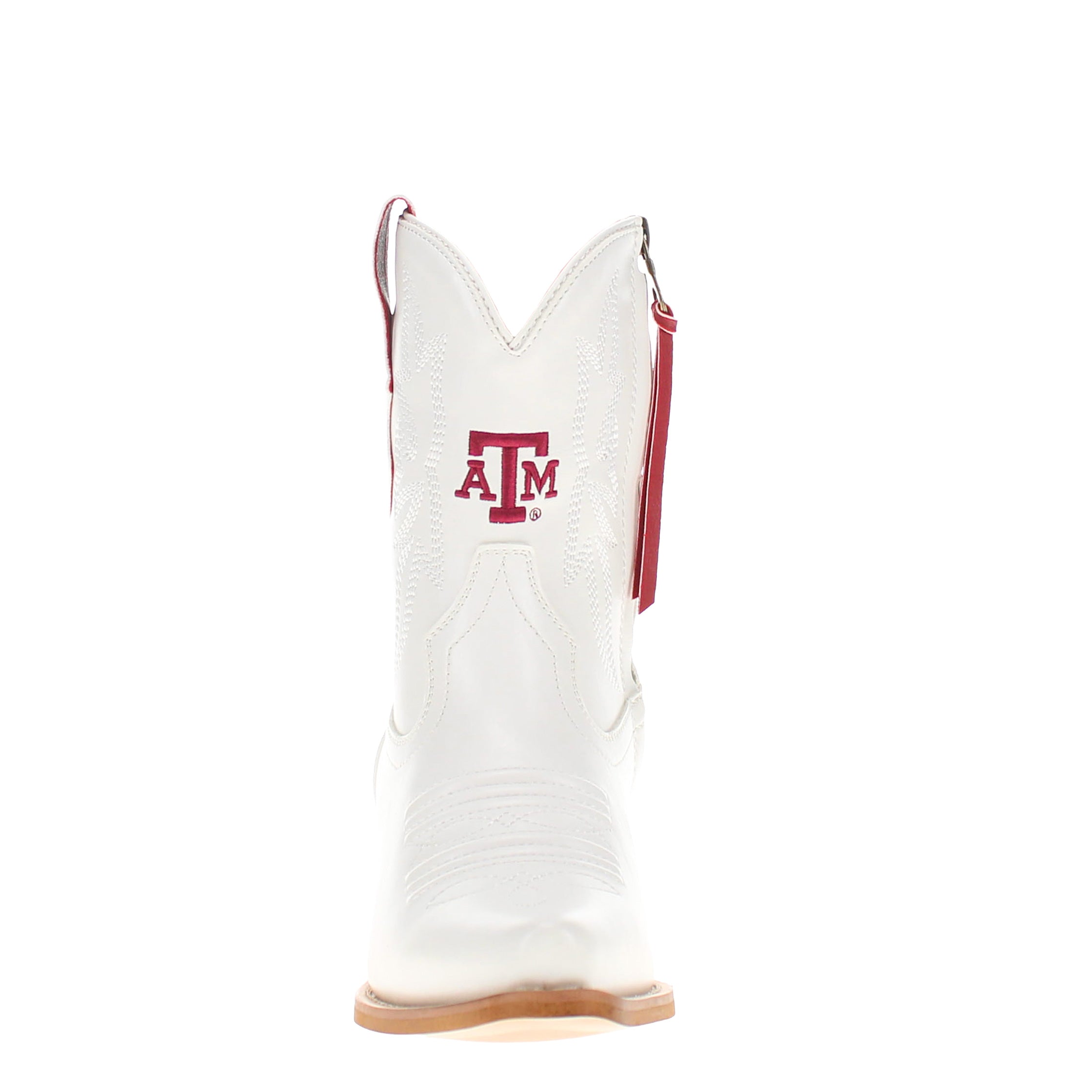 Women's Texas A&M University White Cowgirl Boots with Color Tassel Lynn by V by Vaccari