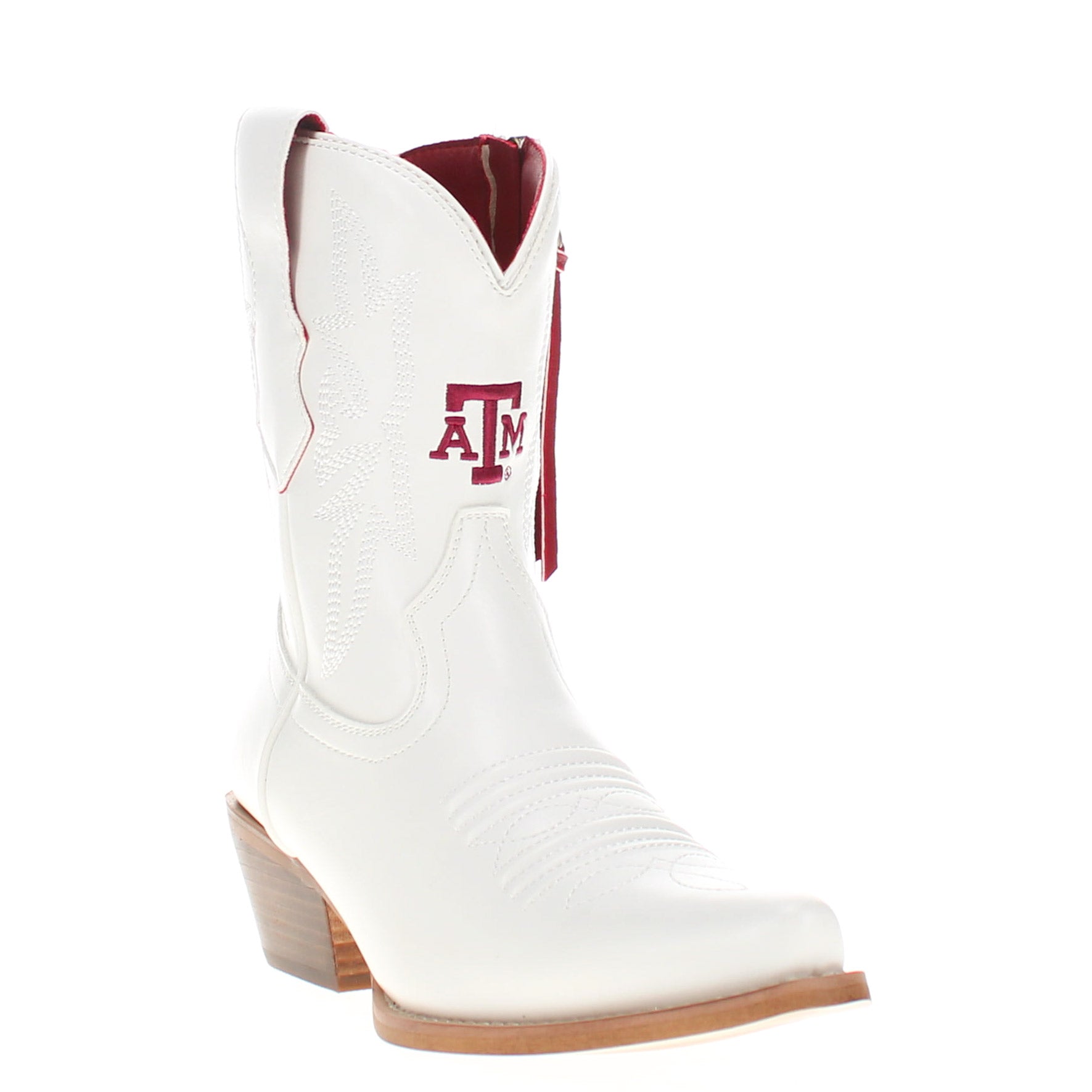 Women's Texas A&M University White Cowgirl Boots with Color Tassel Lynn by V by Vaccari