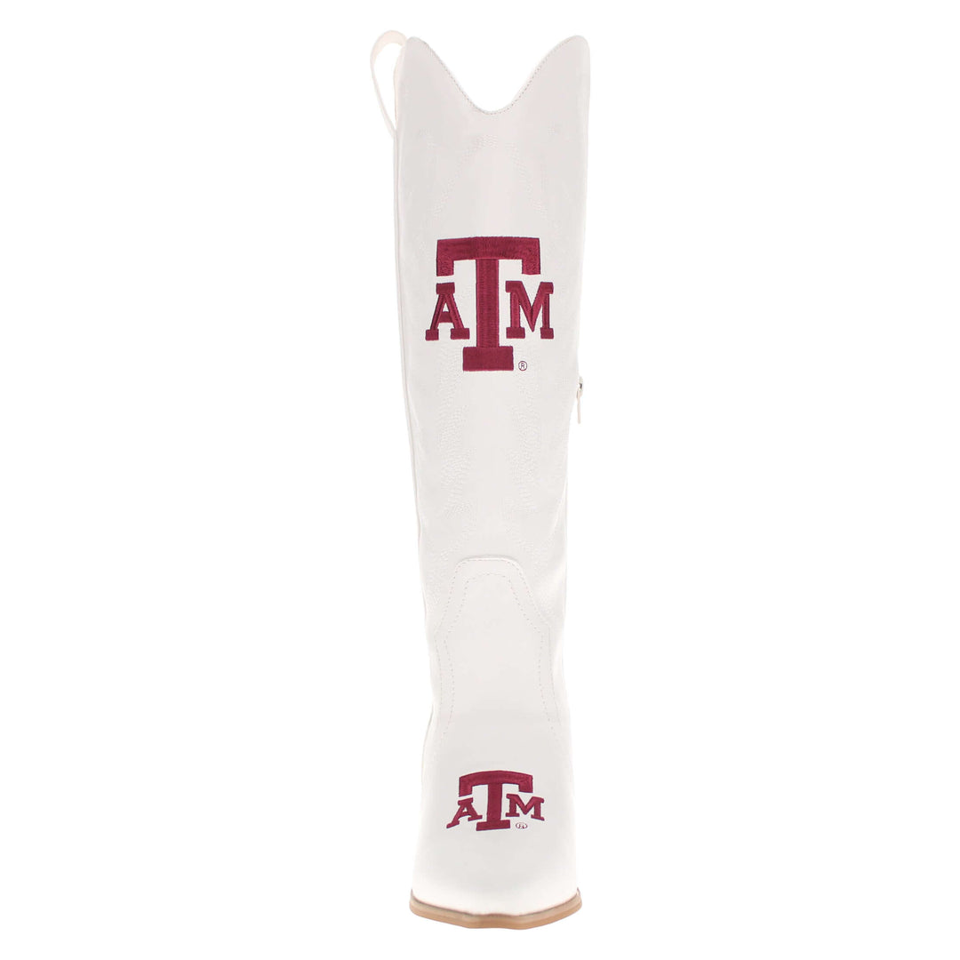Texas A&M University Blair Tall White Boot By V By Vaccari