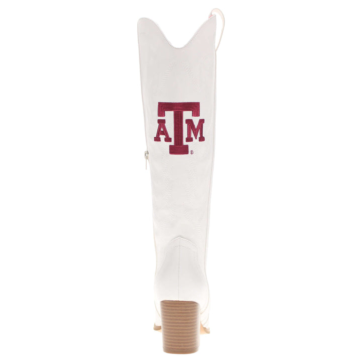 Texas A&M University Blair Tall White Boot By V By Vaccari