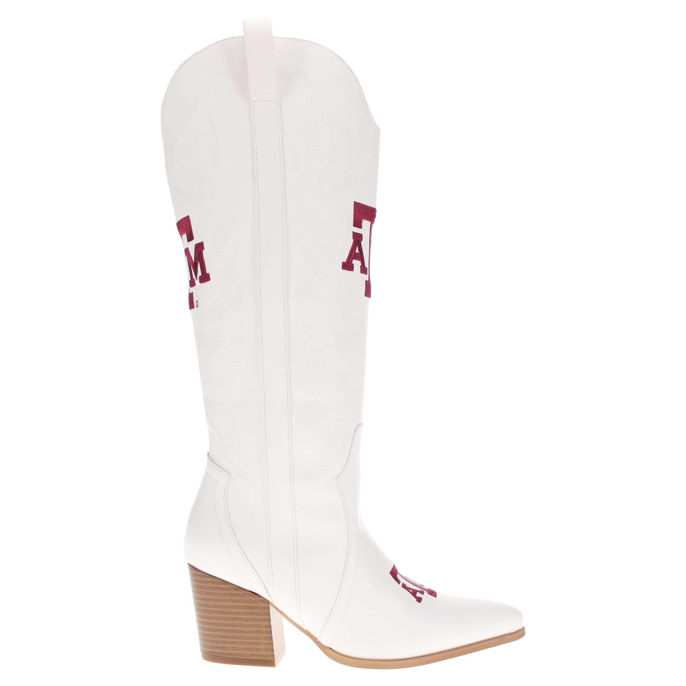 Texas A&M University Blair Tall White Boot By V By Vaccari