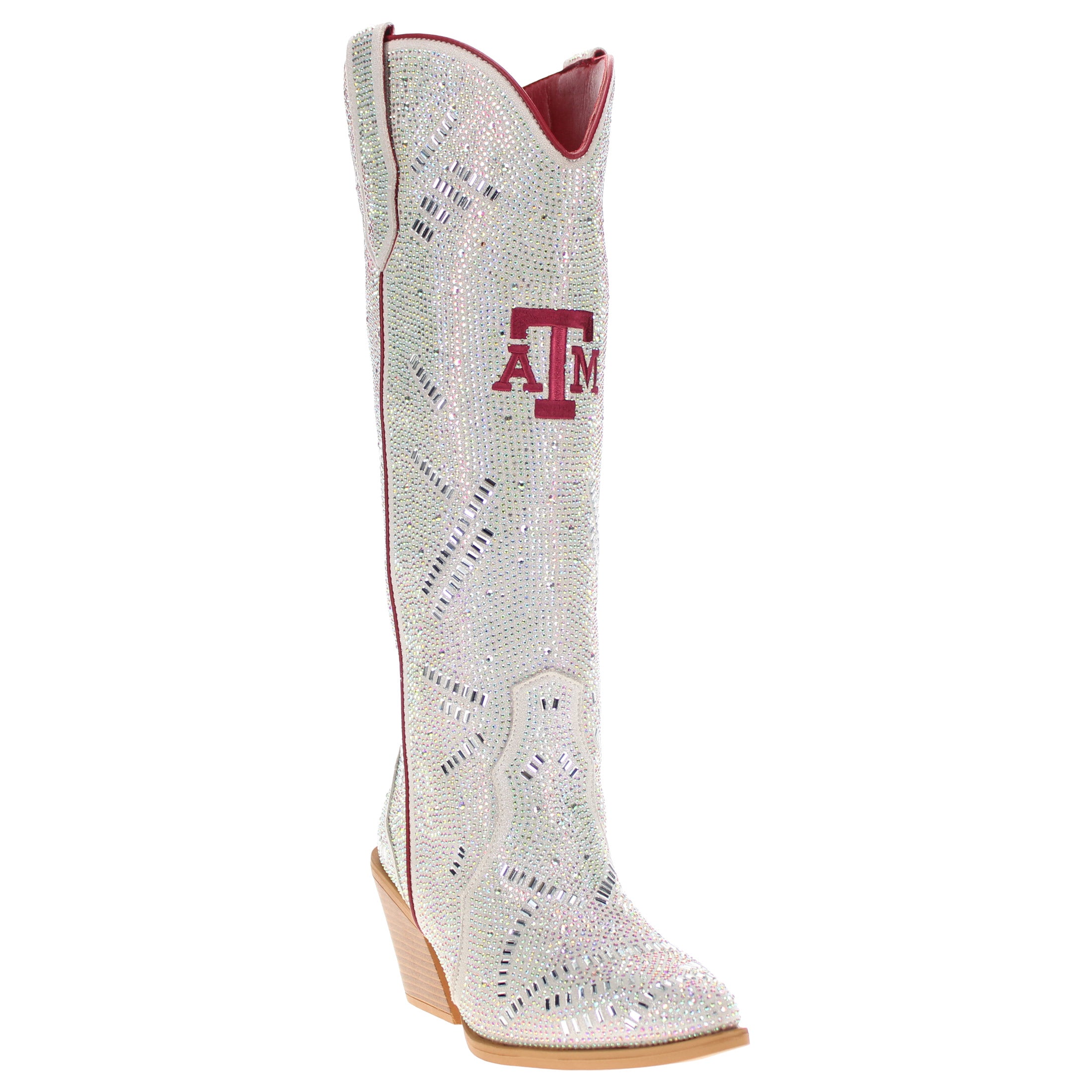 Women's Texas A&M University Natural Tall Bling Cowgirl Boots Amber by V by Vaccari