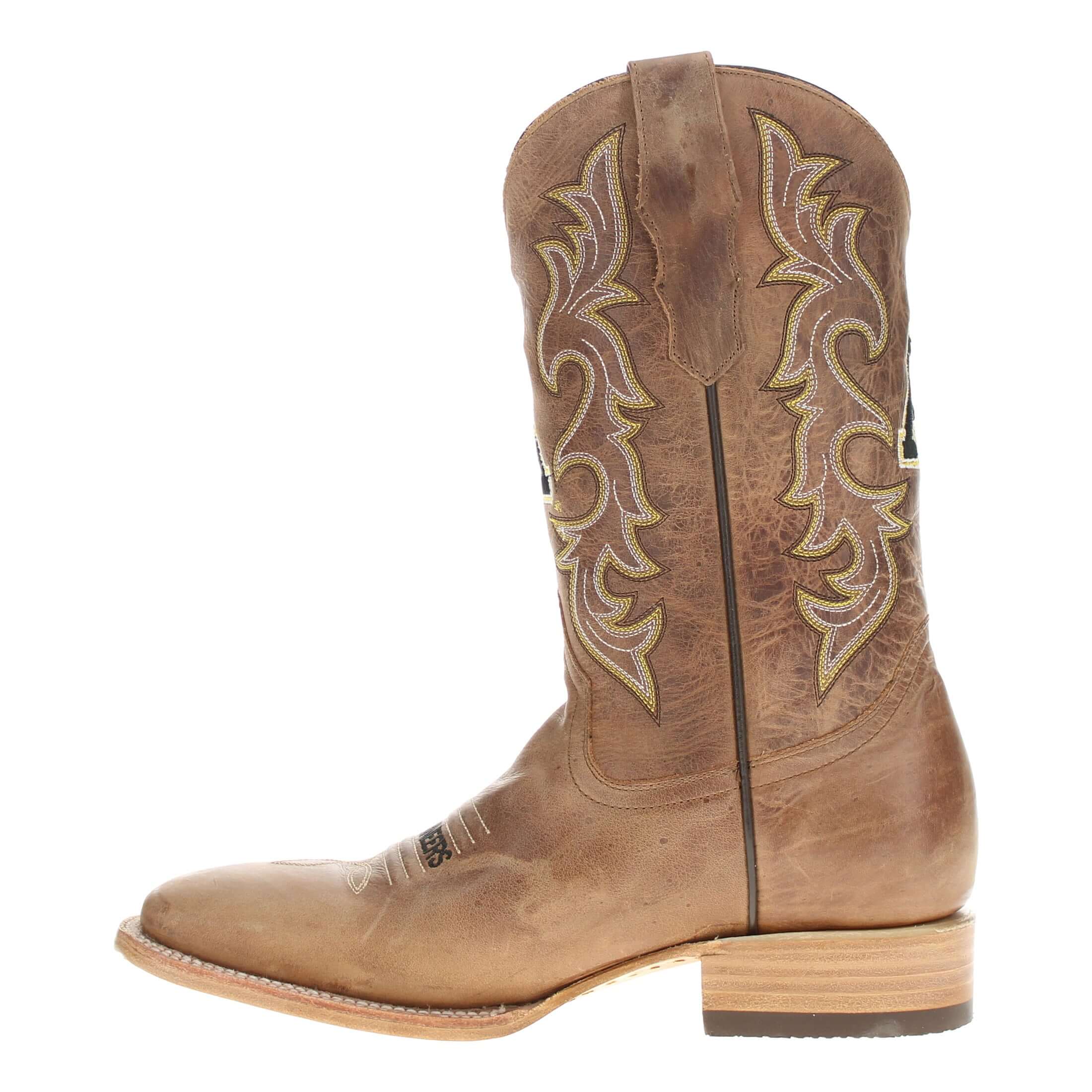 Men's Appalachian State University Tan Sqaure Toe Cowboy Boots by Vaccari