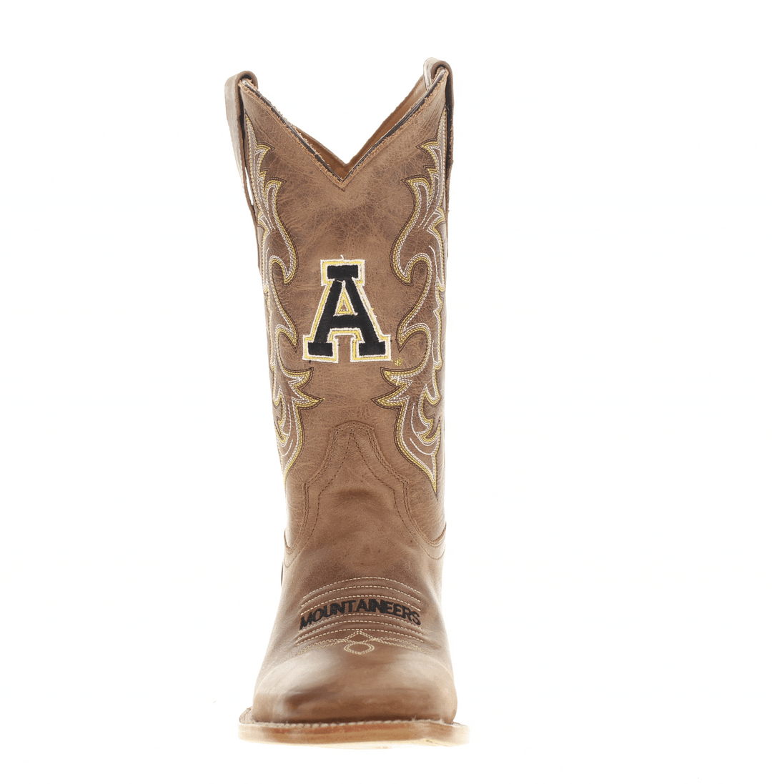 Men's Appalachian State University Tan Sqaure Toe Cowboy Boots by Vaccari