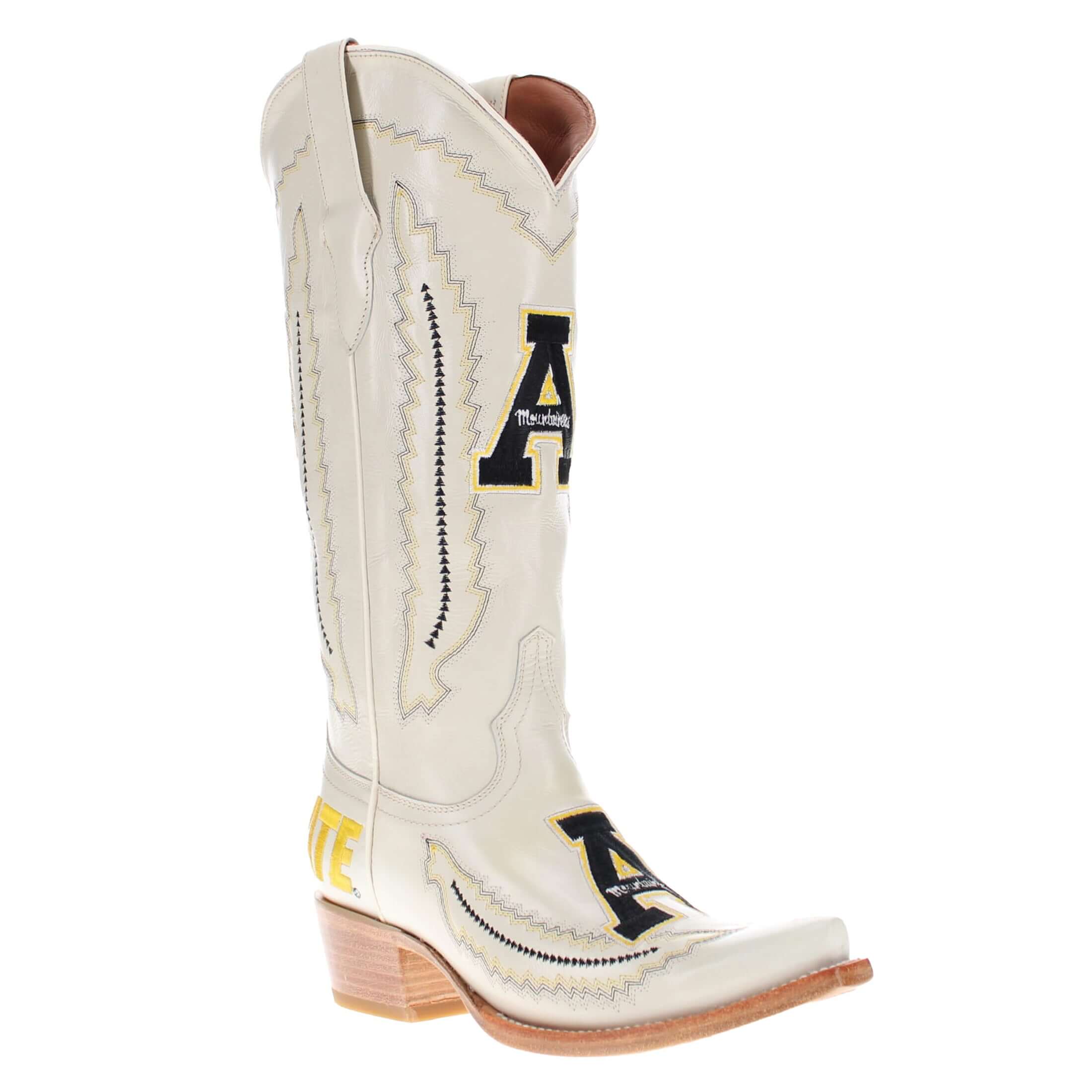 Women's App State University Bone Snip Toe Cowgirl Boots Naomi by Vaccari