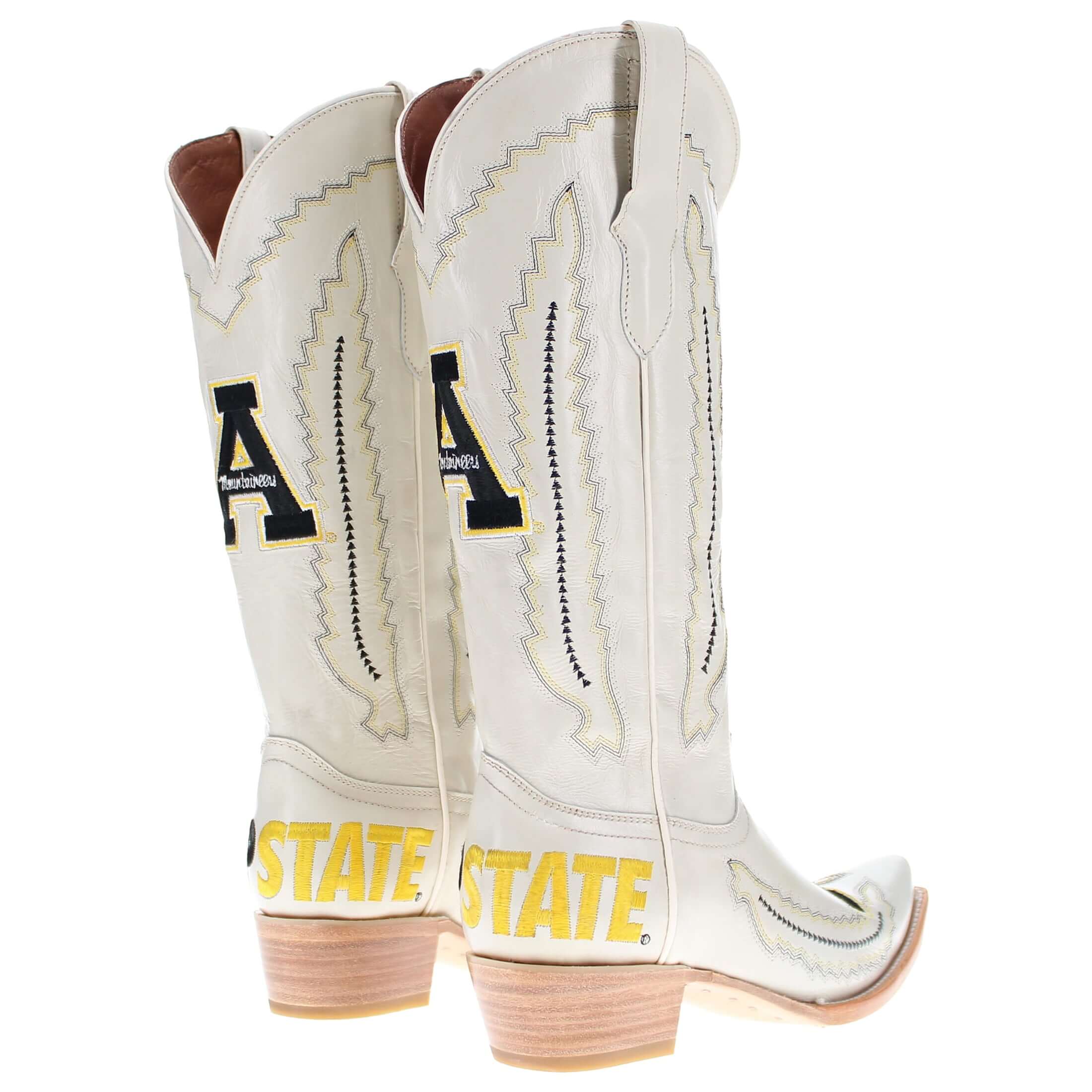 Women's App State University Bone Snip Toe Cowgirl Boots Naomi by Vaccari