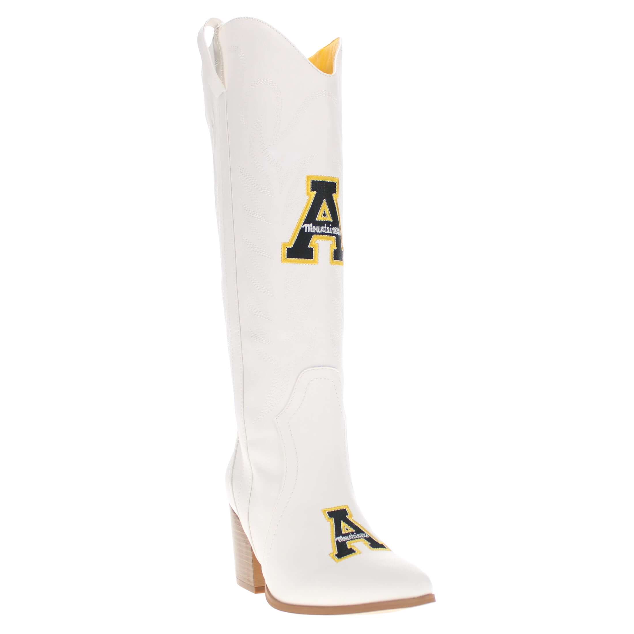 Appalachain State University Blair Tall White Boot By V By Vaccari