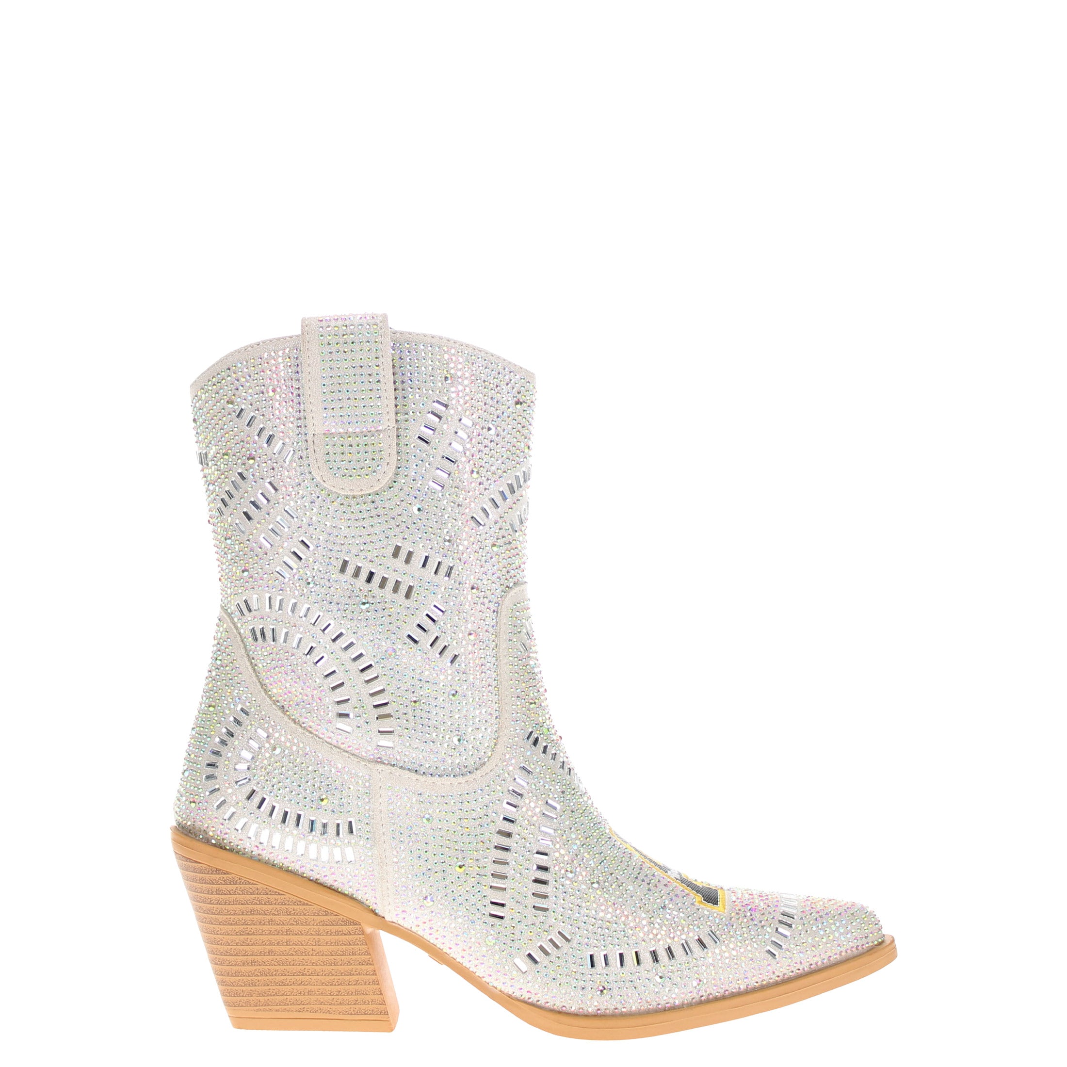 Women's Appalachian State University Natural Bling Cowgirl Booties Jade by V by Vaccari