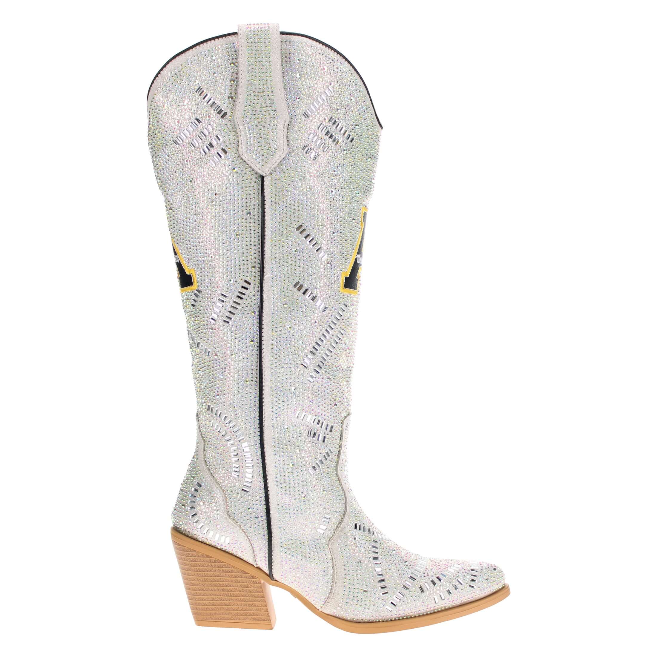 Women's App State University Natural Tall Bling Cowgirl Boots Amber by V by Vaccari