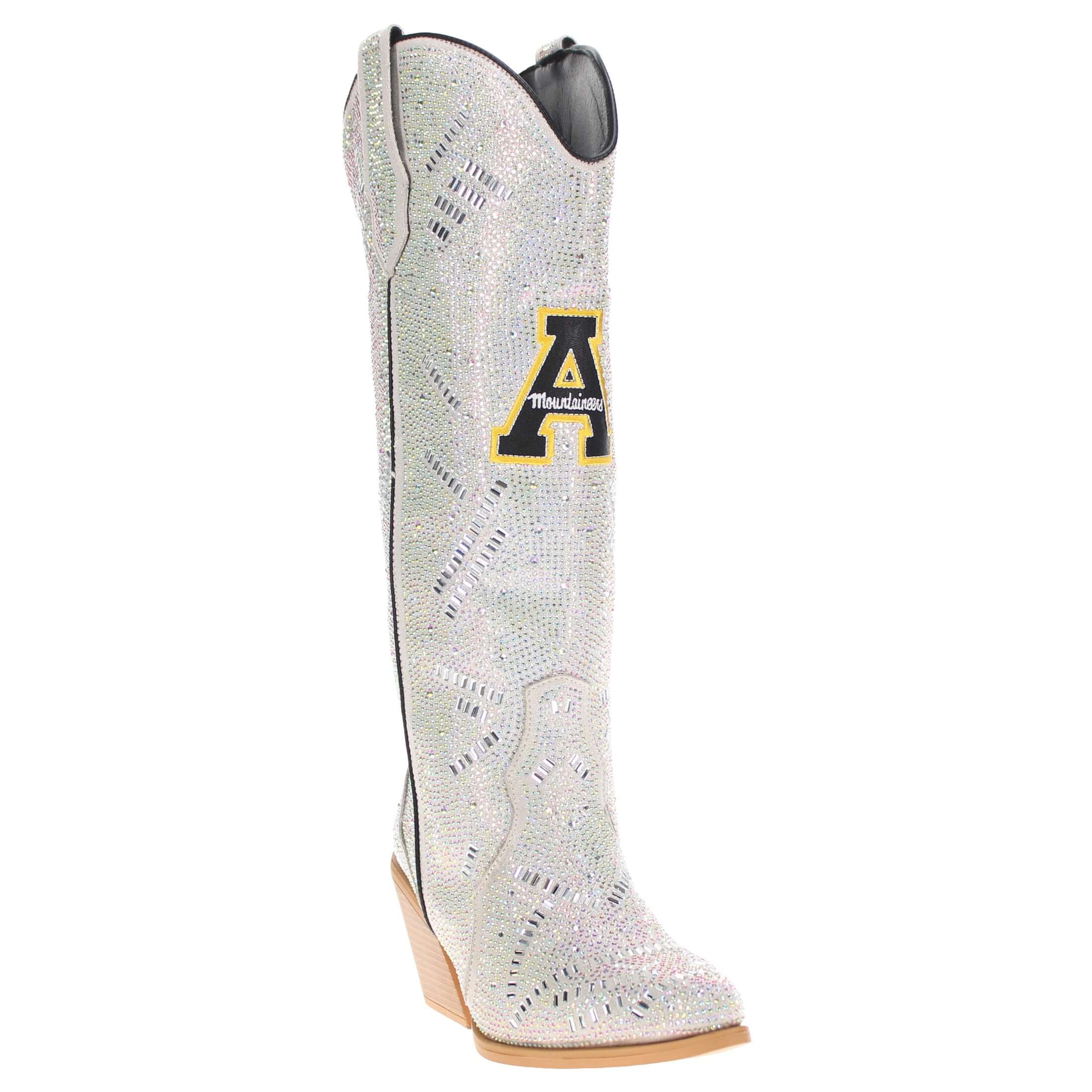 Women's App State University Natural Tall Bling Cowgirl Boots Amber by V by Vaccari