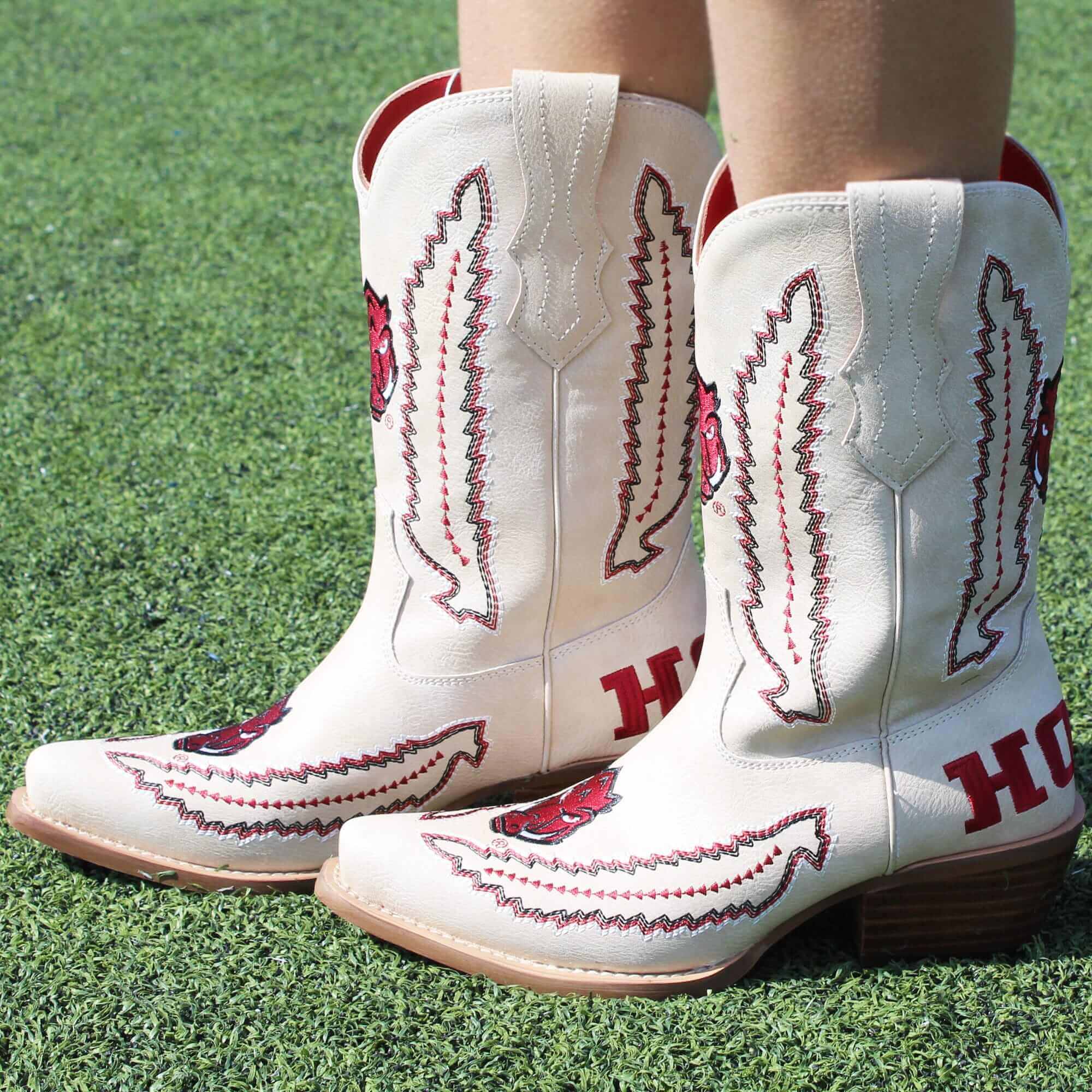 University of Arkansas Mimi Short Bone Boot By V By Vaccari