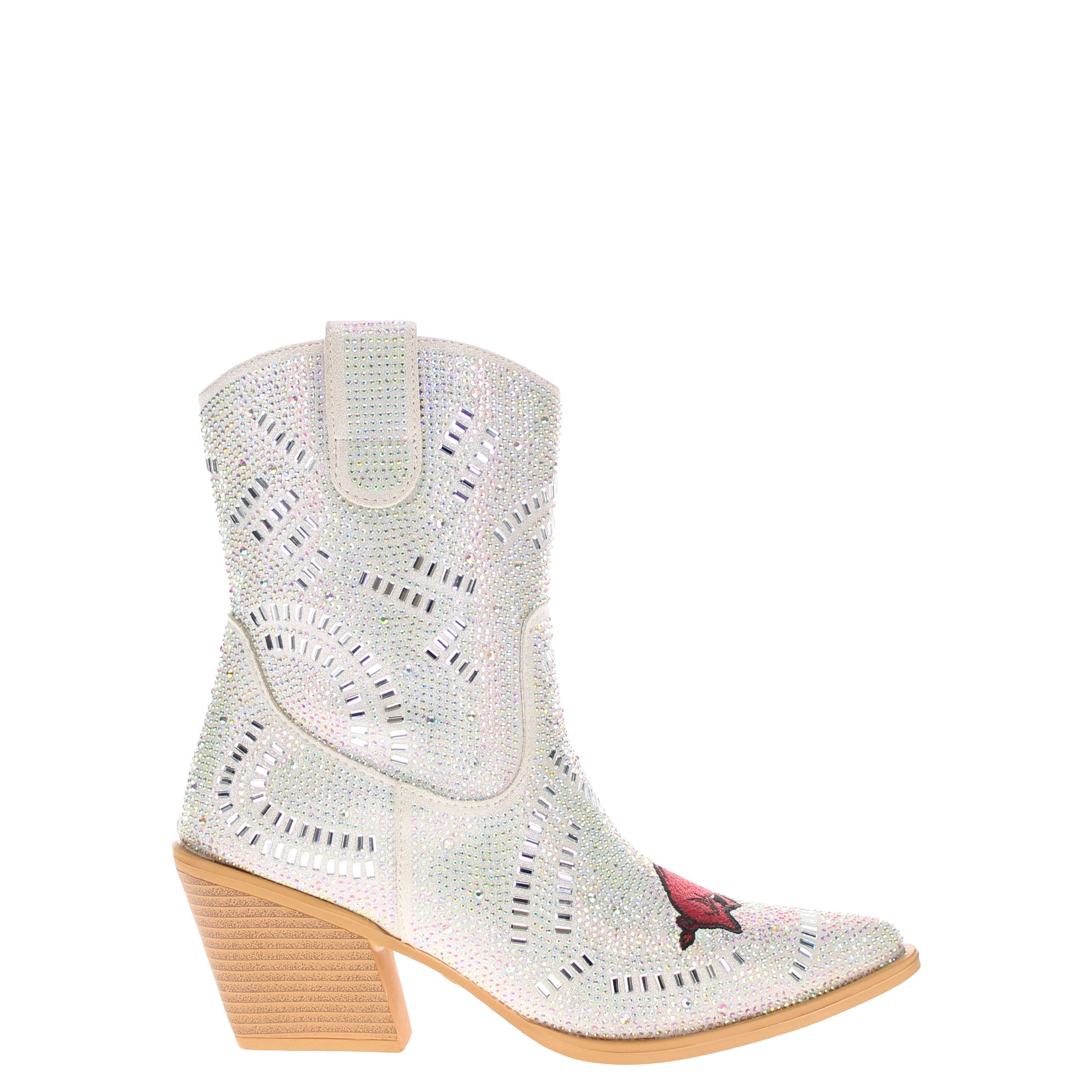 Women's University of Arkansas Natural Bling Cowgirl Booties Jade by V by Vaccari