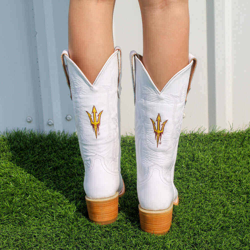 ASU White Cowgirl Boots Leighton by Vaccari University
