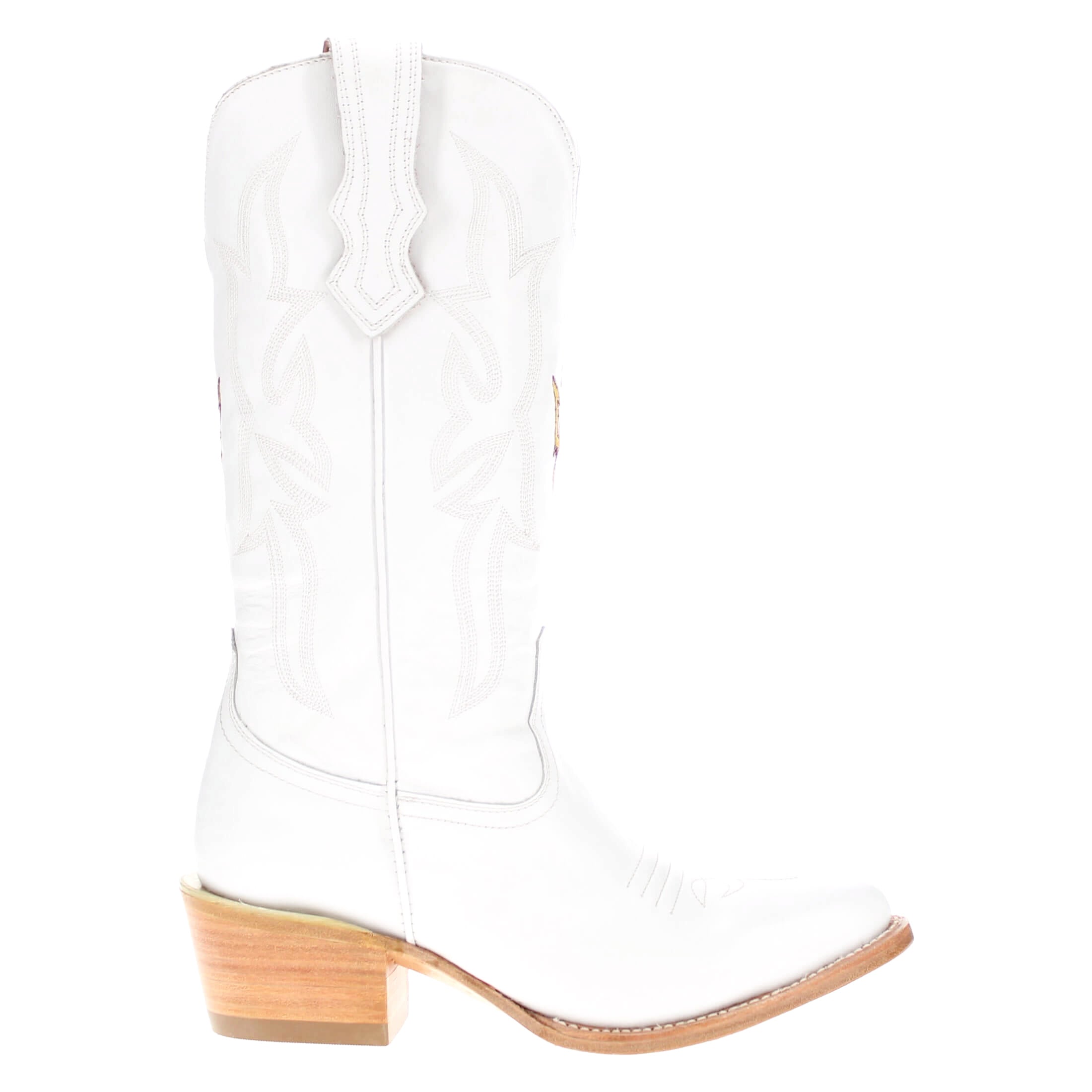 Women's Arizona State University All White Pointed Toe Cowgirl Boots Leighton Vaccari University