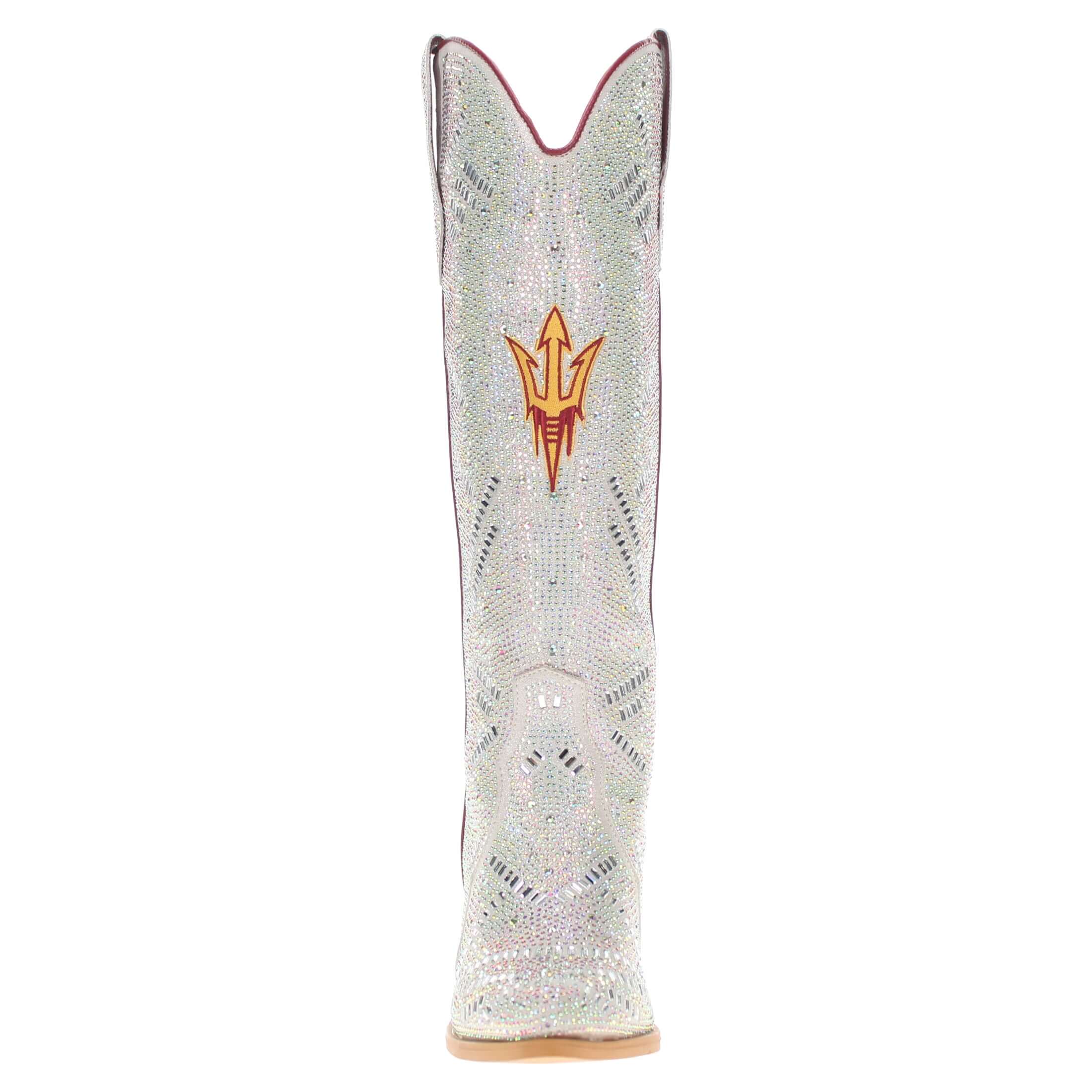 Women's Arizona State University Natural Tall Bling Cowgirl Boots Amber by V by Vaccari