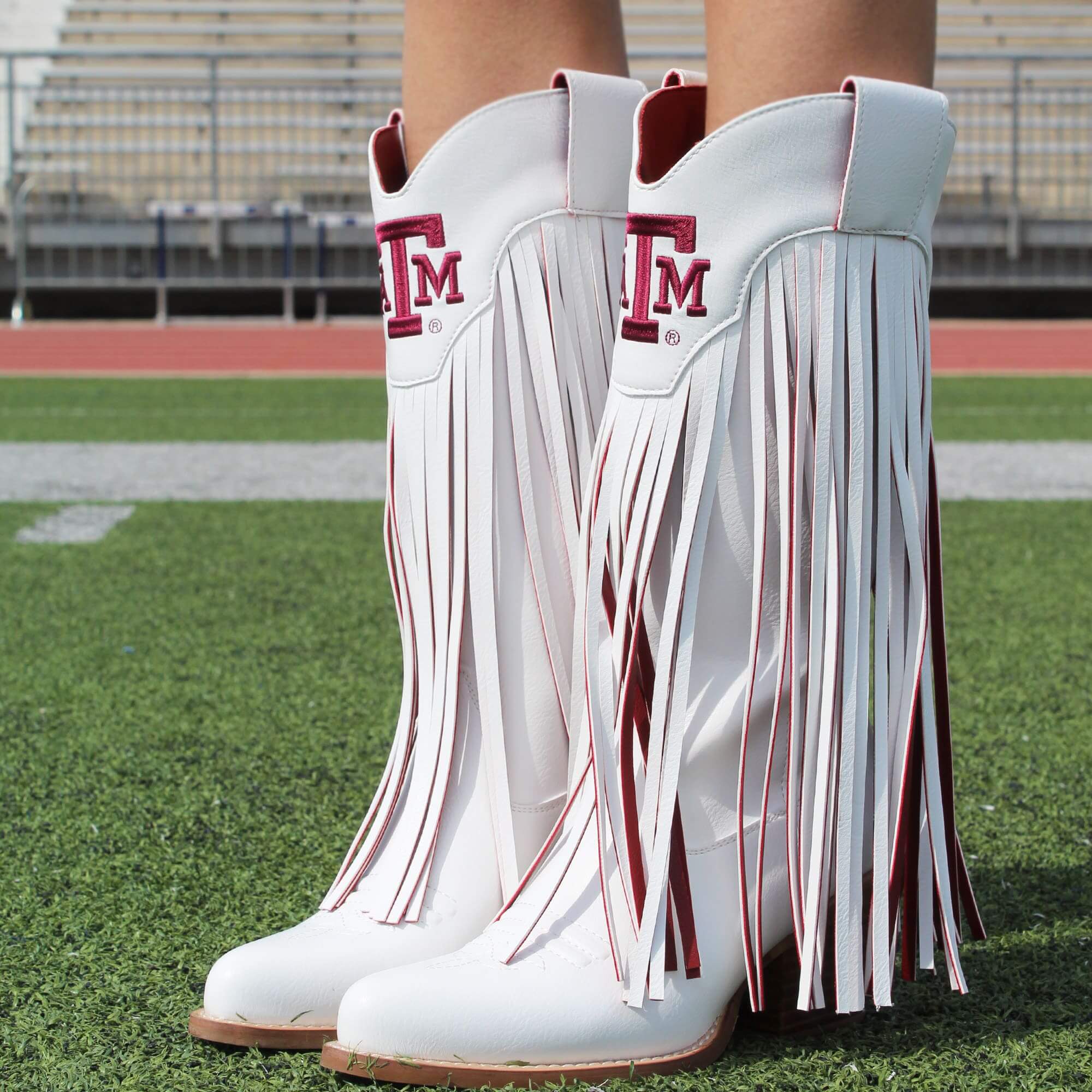 Texas A&M University Kacey White Fringe Boot By V By Vaccari