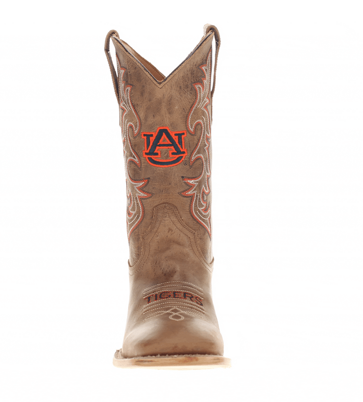 Men's Auburn University Tan Sqaure Toe Cowboy Boots by Vaccari