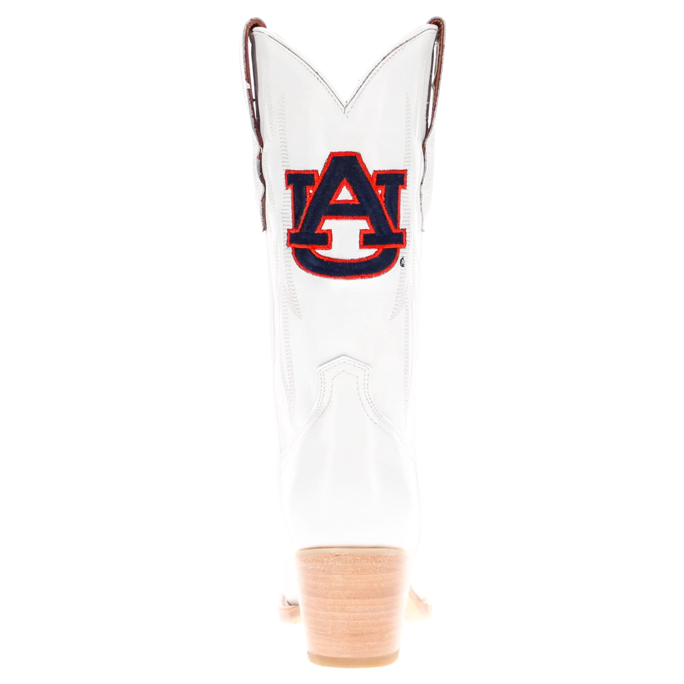 Women's Auburn University Tigers All White Pointed Toe Cowgirl Boots Leighton Vaccari University