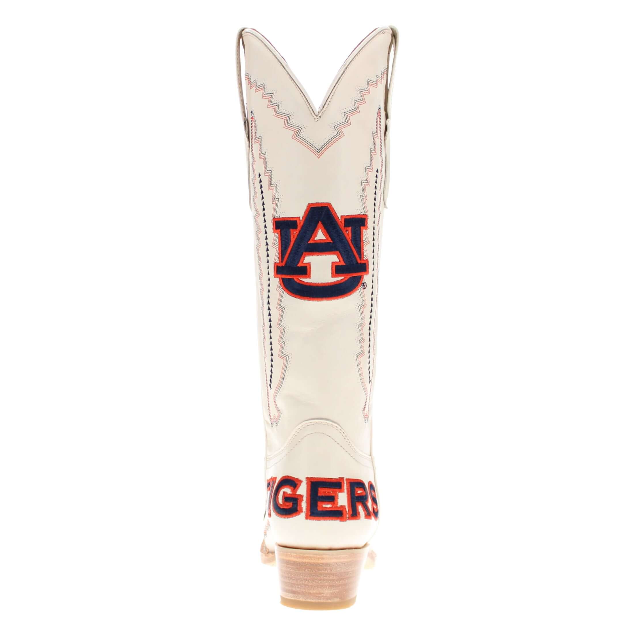 Women's Auburn University Tigers Bone Snip Toe Cowgirl Boots Naomi by Vaccari