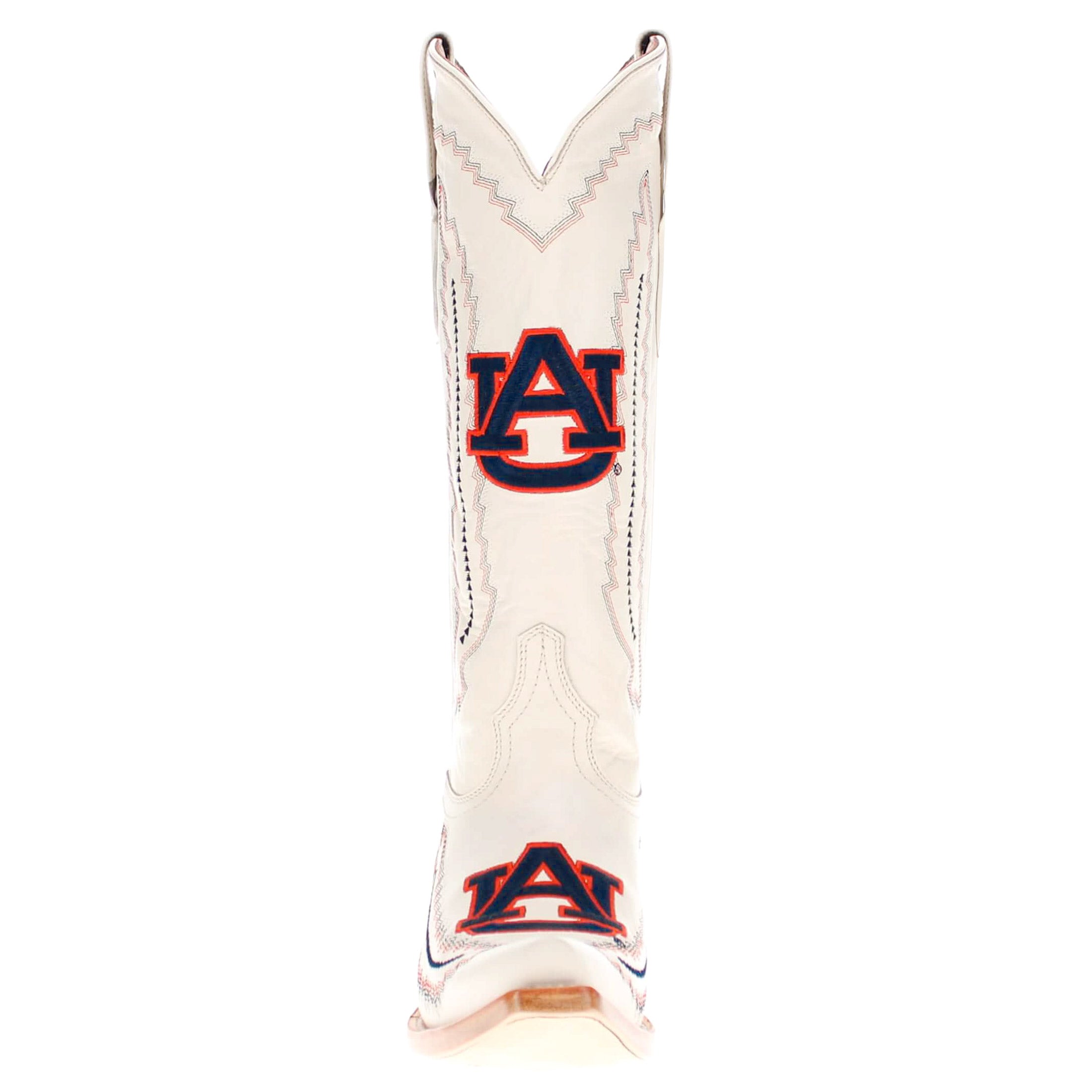 Women's Auburn University Tigers Bone Snip Toe Cowgirl Boots Naomi by Vaccari