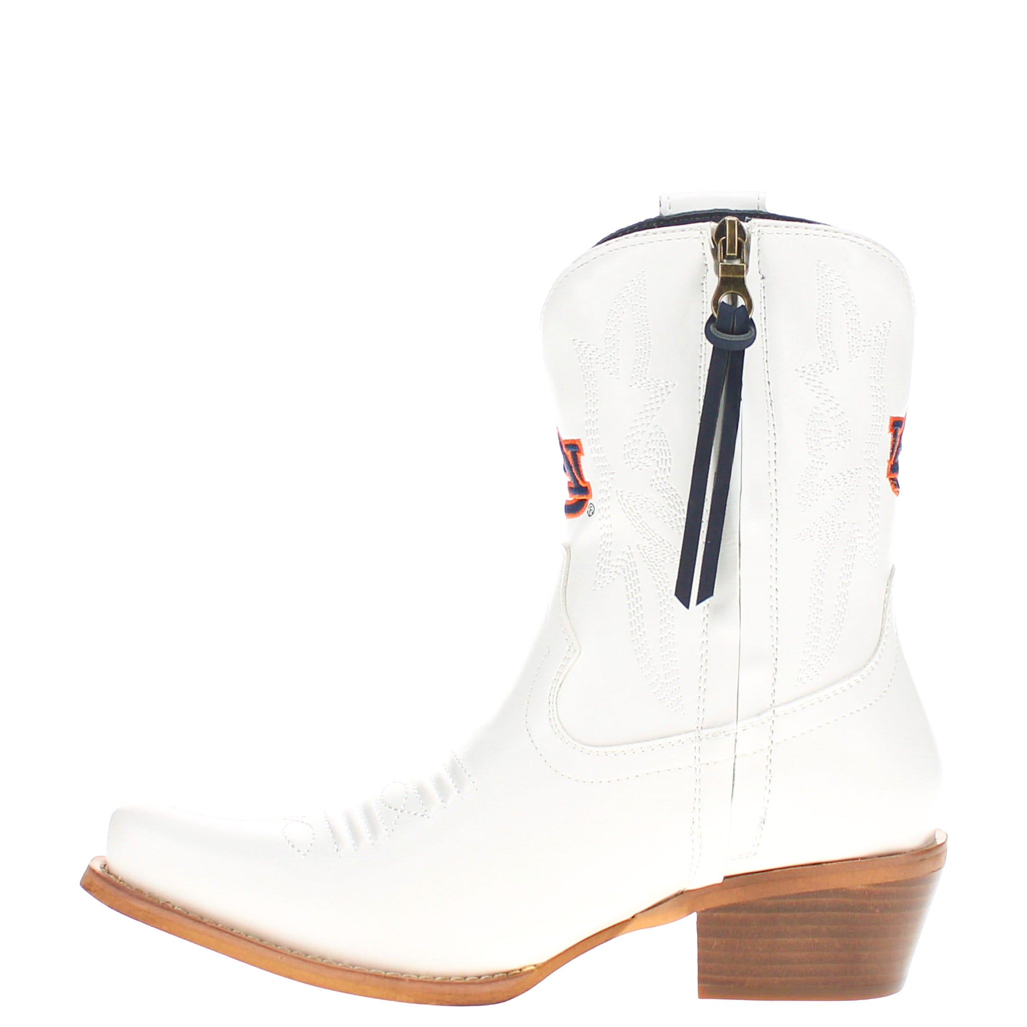 Women's Auburn University White Cowgirl Boots with Color Tassel Lynn by V by Vaccari